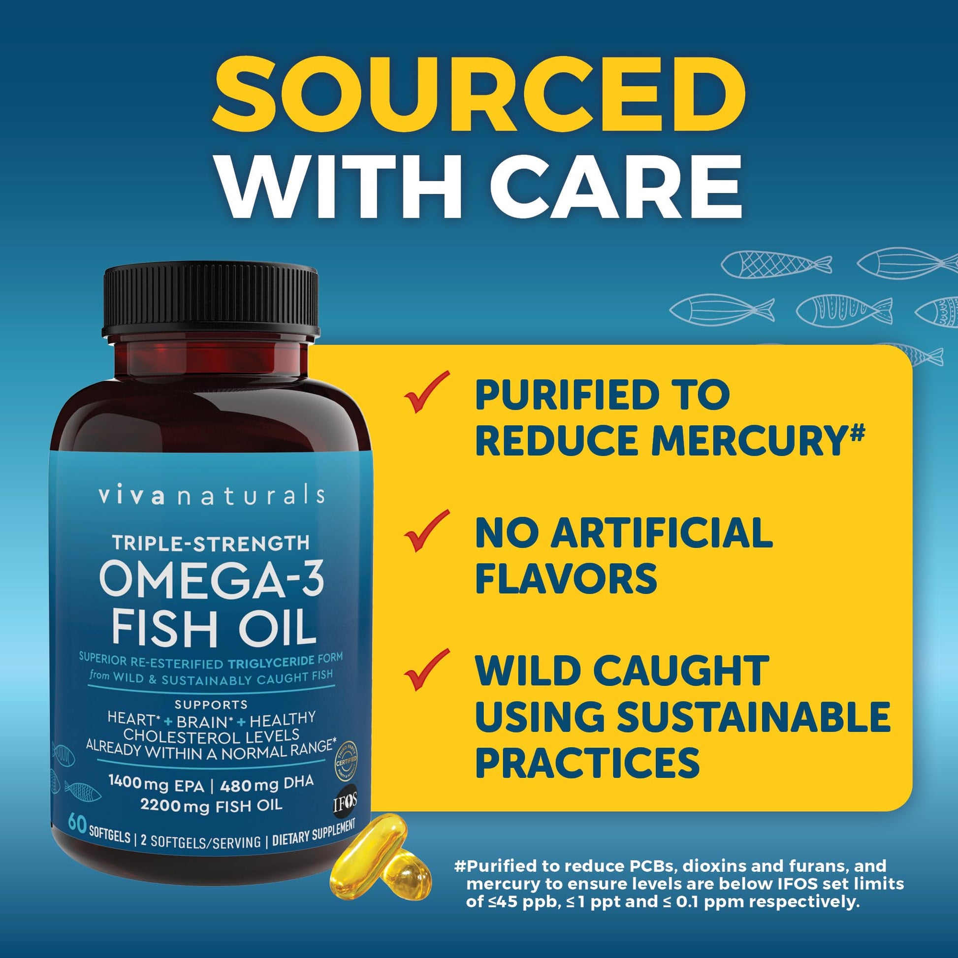 Viva Naturals Triple Strength Omega 3 Fish Oil Supplement - 2200 mg Wild Caught Viva Naturals buy supplements canada
