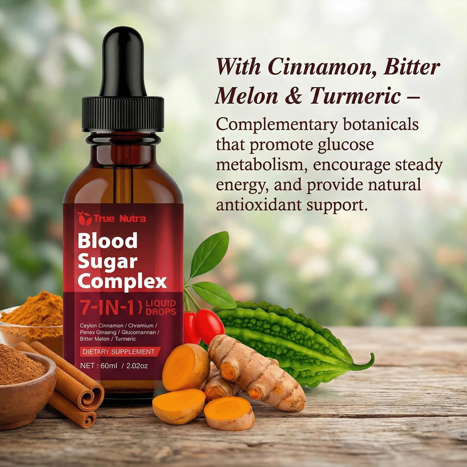 true nutra Blood Sugar Complex, 7-in-1 Formula Blood Sugar Support Supplement with Berberine, Ceylon Cinnamon, Chromium, Bitter Melon, Turmeric, Ginseng, Glucomannan (1PCS) true nutra buy supplements canada
