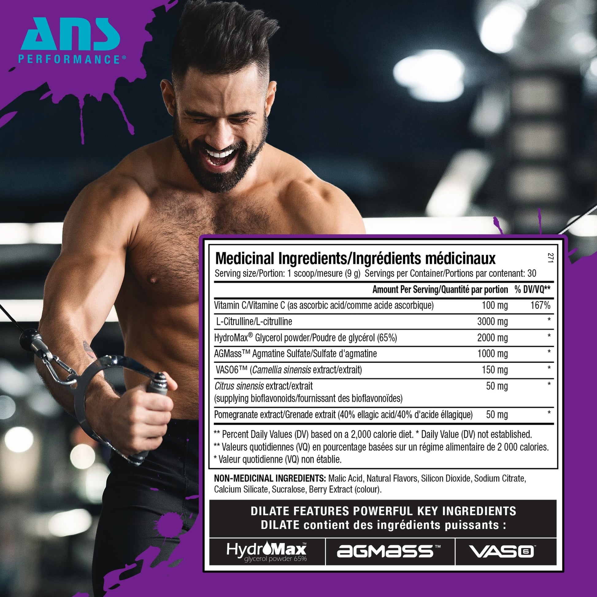 ANS Performance Dilate Pump PreWorkout Powder - Dietary Supplement - Maximizes ANS Performance buy supplements canada