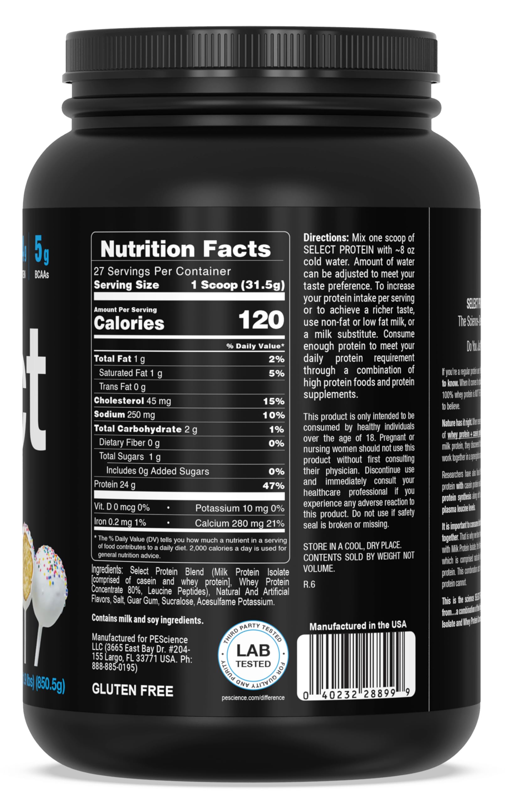 PEScience Select Low Carb Protein Powder, Cake Pop, 27 Serving, Keto Friendly PEScience buy supplements canada