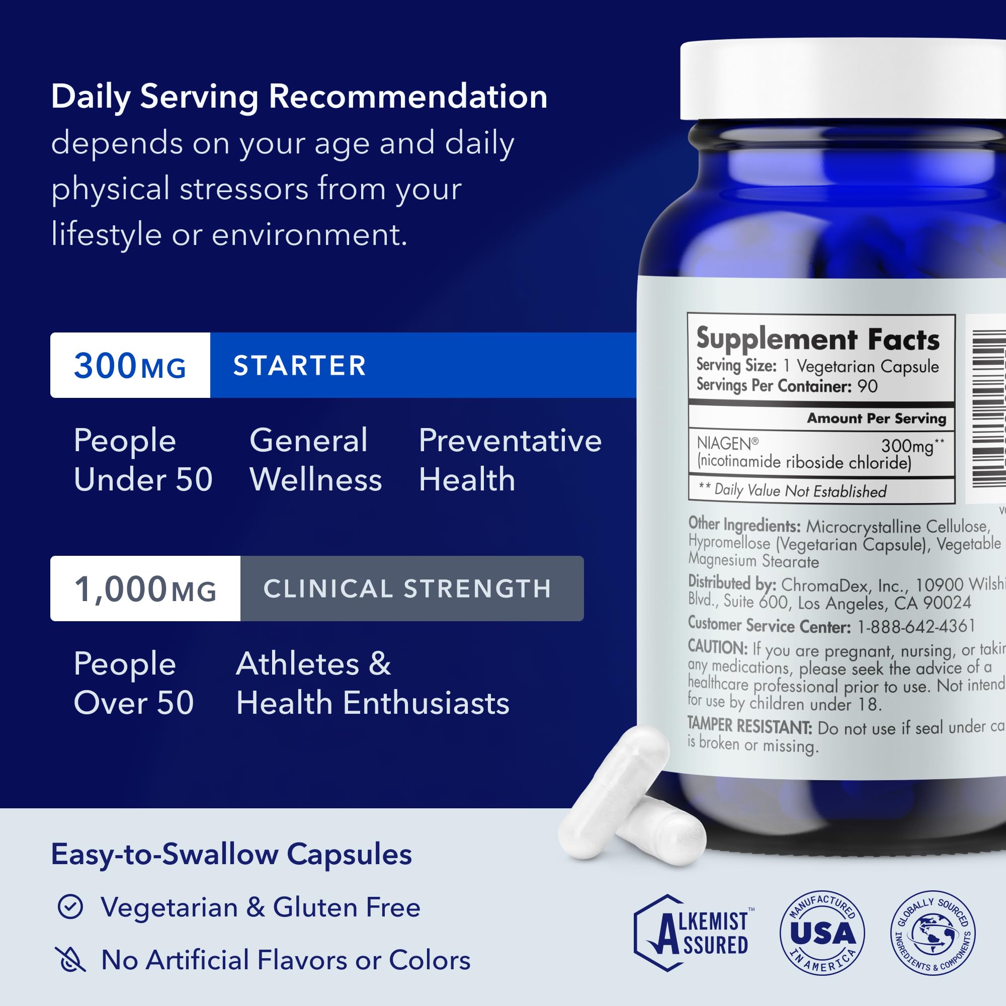 TRU NIAGEN Patented NAD Supplement for Brain Function, Anti Aging & Cell Regeneration, 300mg Niagen, 90 Servings | Supports Cellular Energy, Muscle | Nicotinamide Riboside (NR) Take 1 Daily | 1 Bottle TRU NIAGEN buy supplements canada