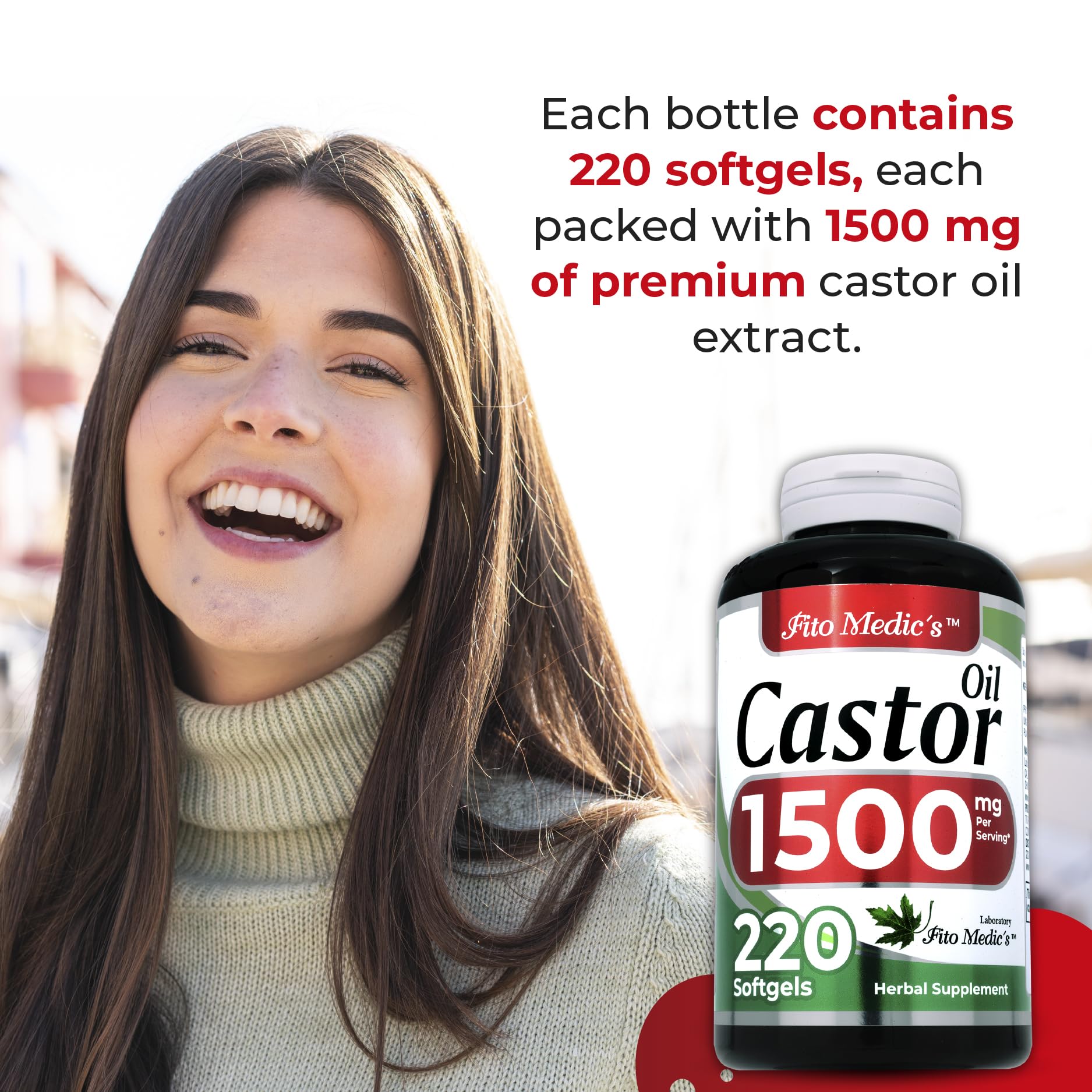 Lab | castor oil pills |220 softgels |1500 mg| castor oil capsules | castor oil capsules organic FITO MEDIC'S buy supplements canada