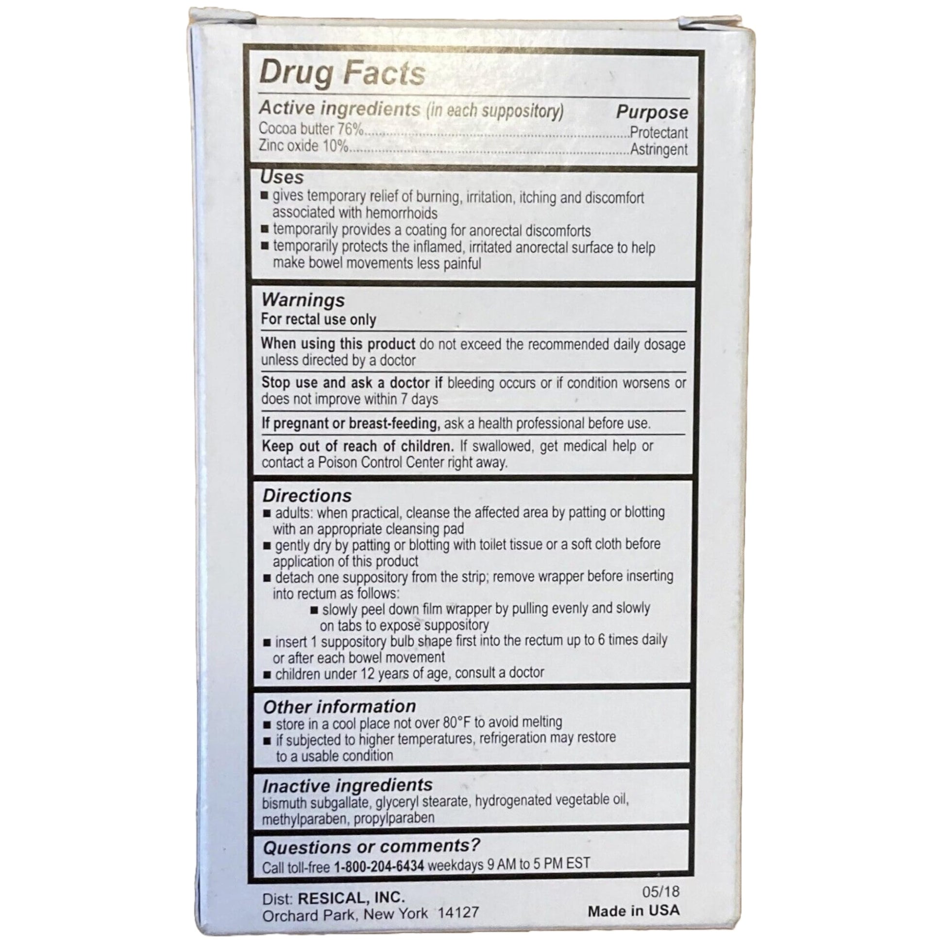 Calmol 4 Suppositories 24 (3 Pack) [Health and Beauty] RESTICOL INC. buy supplements canada