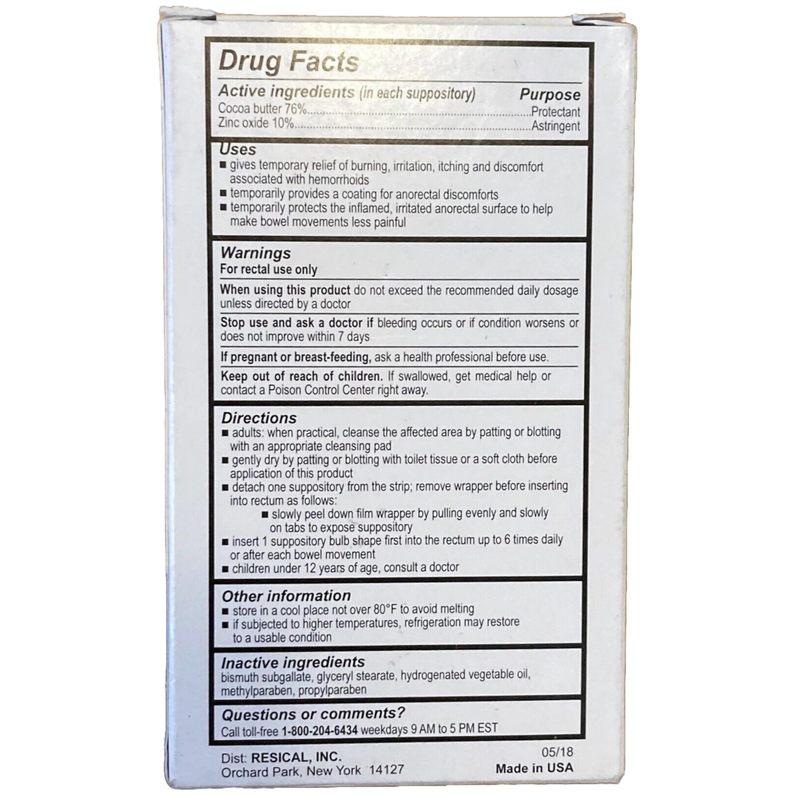 Calmol 4 Suppositories 24 (3 Pack) [Health and Beauty] RESTICOL INC. buy supplements canada