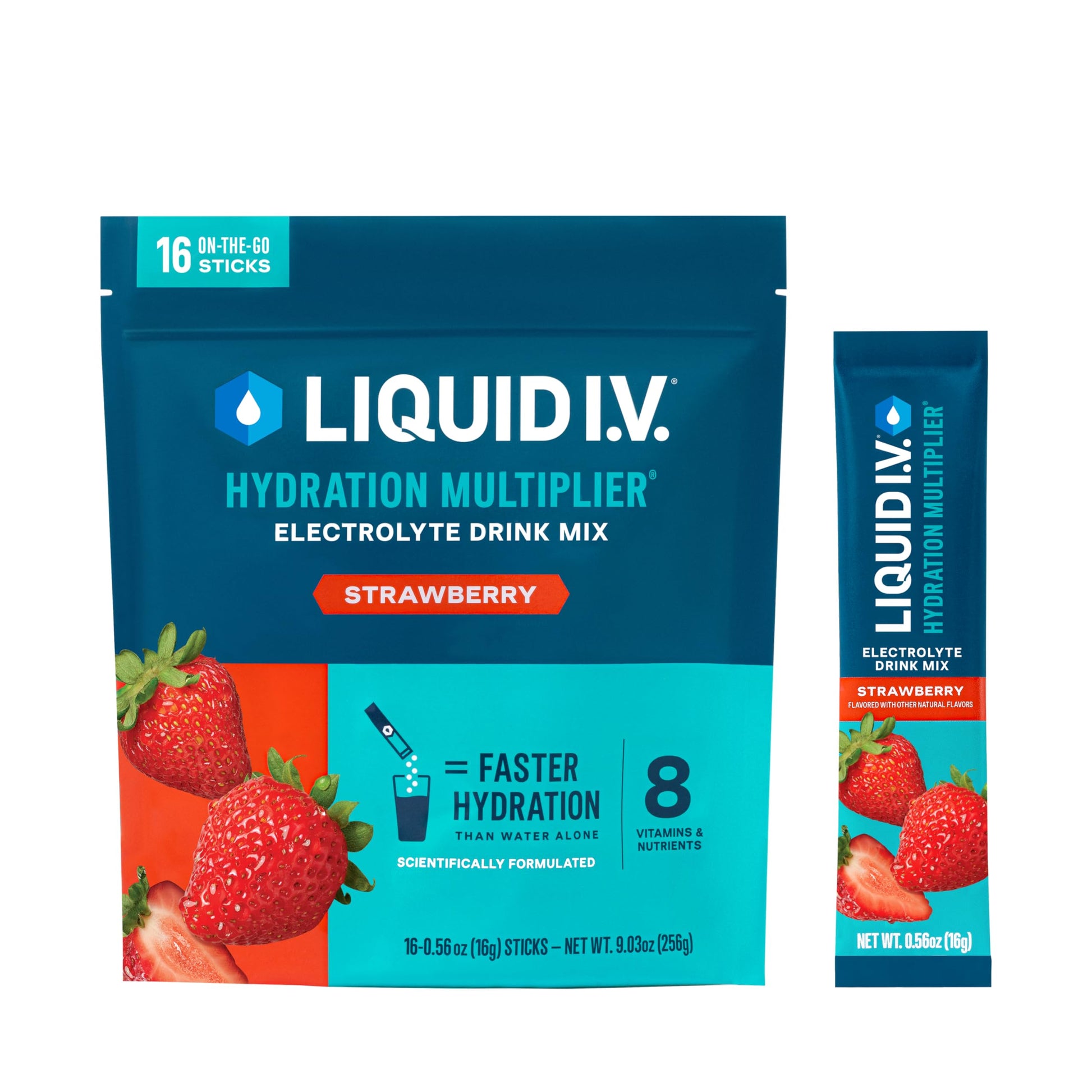 Liquid I.V.® Hydration Multiplier - Strawberry | Electrolyte Powder Drink Mix | 1 Pack (16 Servings) Liquid I.V. buy supplements canada
