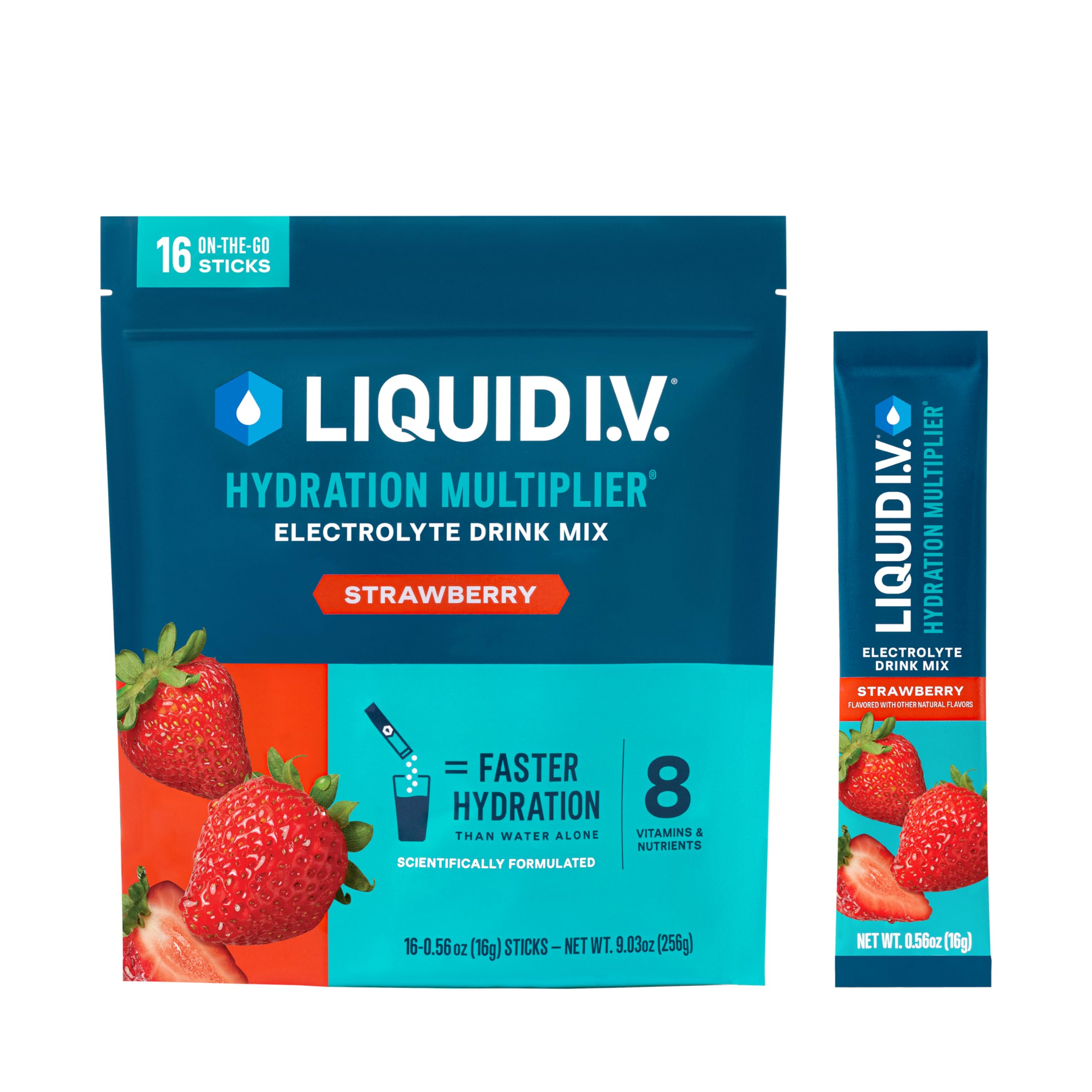 Liquid I.V.® Hydration Multiplier - Strawberry | Electrolyte Powder Drink Mix | 1 Pack (16 Servings) Liquid I.V. buy supplements canada