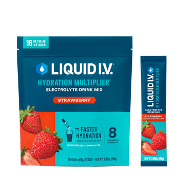 Liquid I.V.® Hydration Multiplier - Strawberry | Electrolyte Powder Drink Mix | 1 Pack (16 Servings) Liquid I.V. buy supplements canada