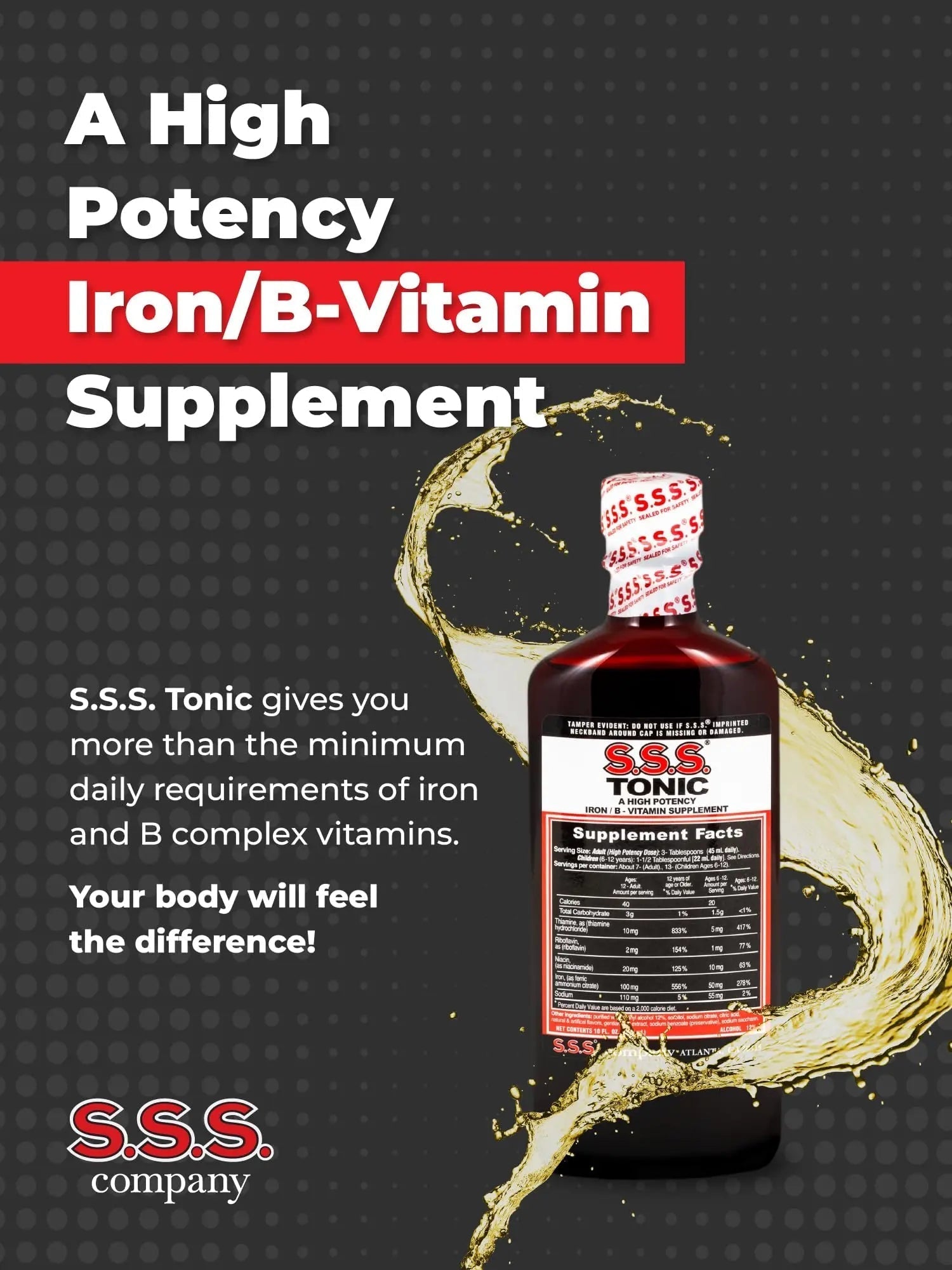 S.S.S. Tonic, Iron and Vitamin B Supplement, High Potency Vitamins, Bottle,10 Fl Oz (Pack of 1) S.S.S. CO. buy supplements canada
