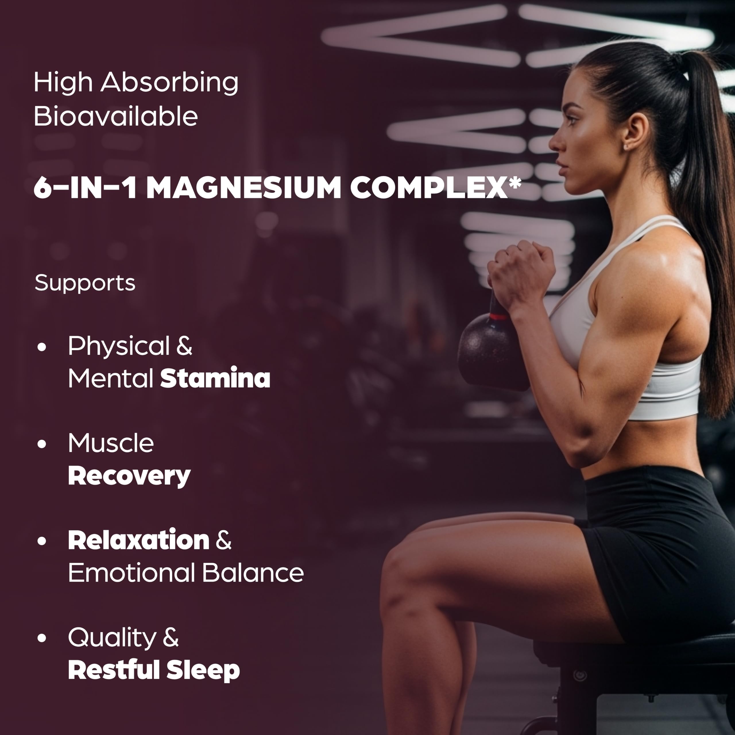 Complete Magnesium Complex 500mg for Women & Men | 60 Capsules | 6 in 1 Mag Supplement with Zinc | Quality Sleep & Muscle Health | Glycinate, Citrate SANDHUHERBALS buy supplements canada