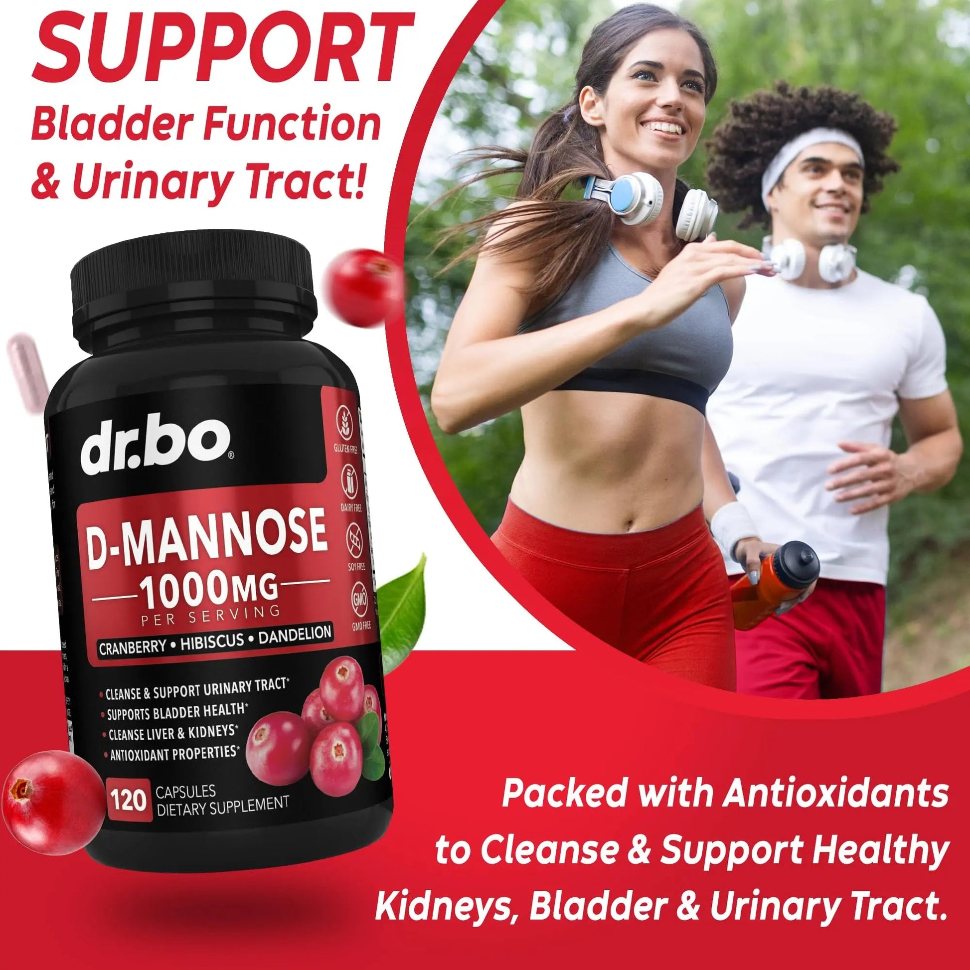 D Mannose Supplements for Women Pills - Natural D-Mannose 500mg Capsules, Cranberry DMannose Pills 1000mg Per Serving - Bladder Flush & Urinary Tract Cleanse Health Supplement - 120 Veg Capsules DR. BO buy supplements canada