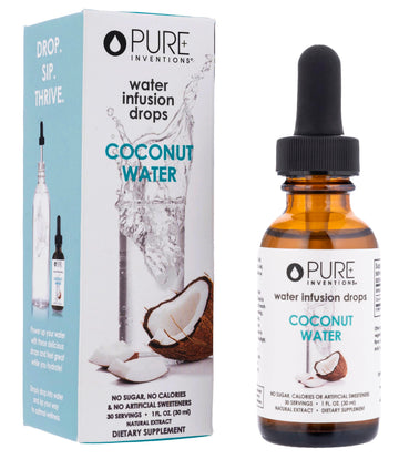 Pure Inventions - Coconut Water Infusion Drops – Electrolytes - Sugar-Free Hydration, Zero Calories, No Artificial Sweeteners, Clean Ingredients, 30 Servings Pure Inventions buy supplements canada