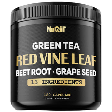 Red Vine Leaf Extract 15000mg Beet Root 3000mg Organic Green Tea 3000mg Supplement & More - Support Heart Health, Strength, Immune System & Body Management - 120 Vegan Capsules for 2-Month Supply NUQIIT buy supplements canada