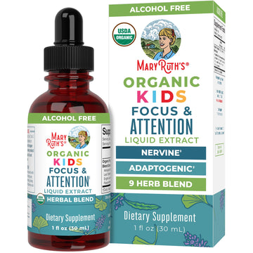 MaryRuth Organics Kids Focus & Attention Drops | USDA Organic Drops | Ginkgo Biloba | Rhodiola Root & Licorice Root | Adaptogenic | Calm | Vegan | Non-GMO | Gluten Free | 30 Servings MARYRUTH'S buy supplements canada