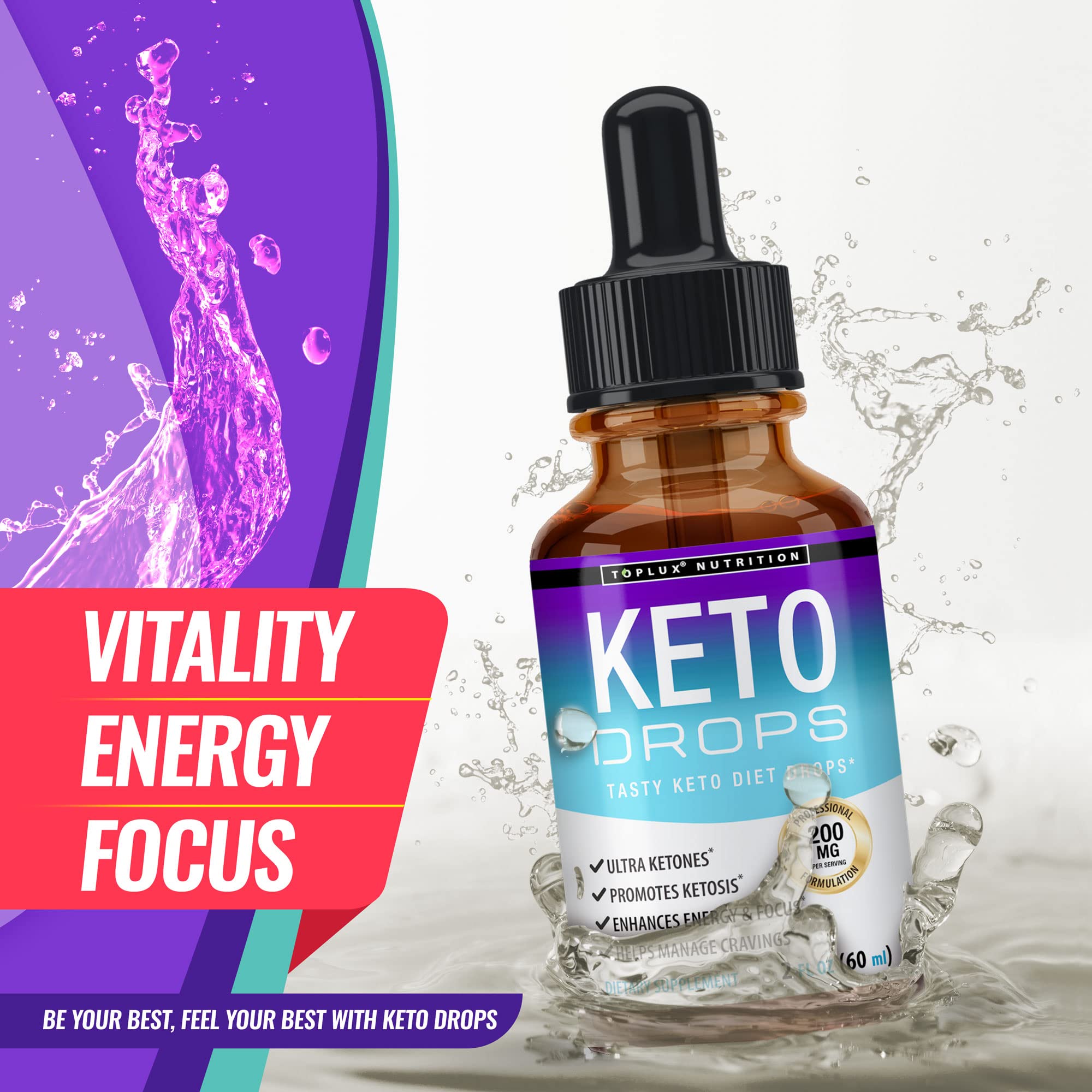 Keto Diet Drops Weight Loss Ketogenic Supplement - Premium Fat Burner Formula Toplux buy supplements canada