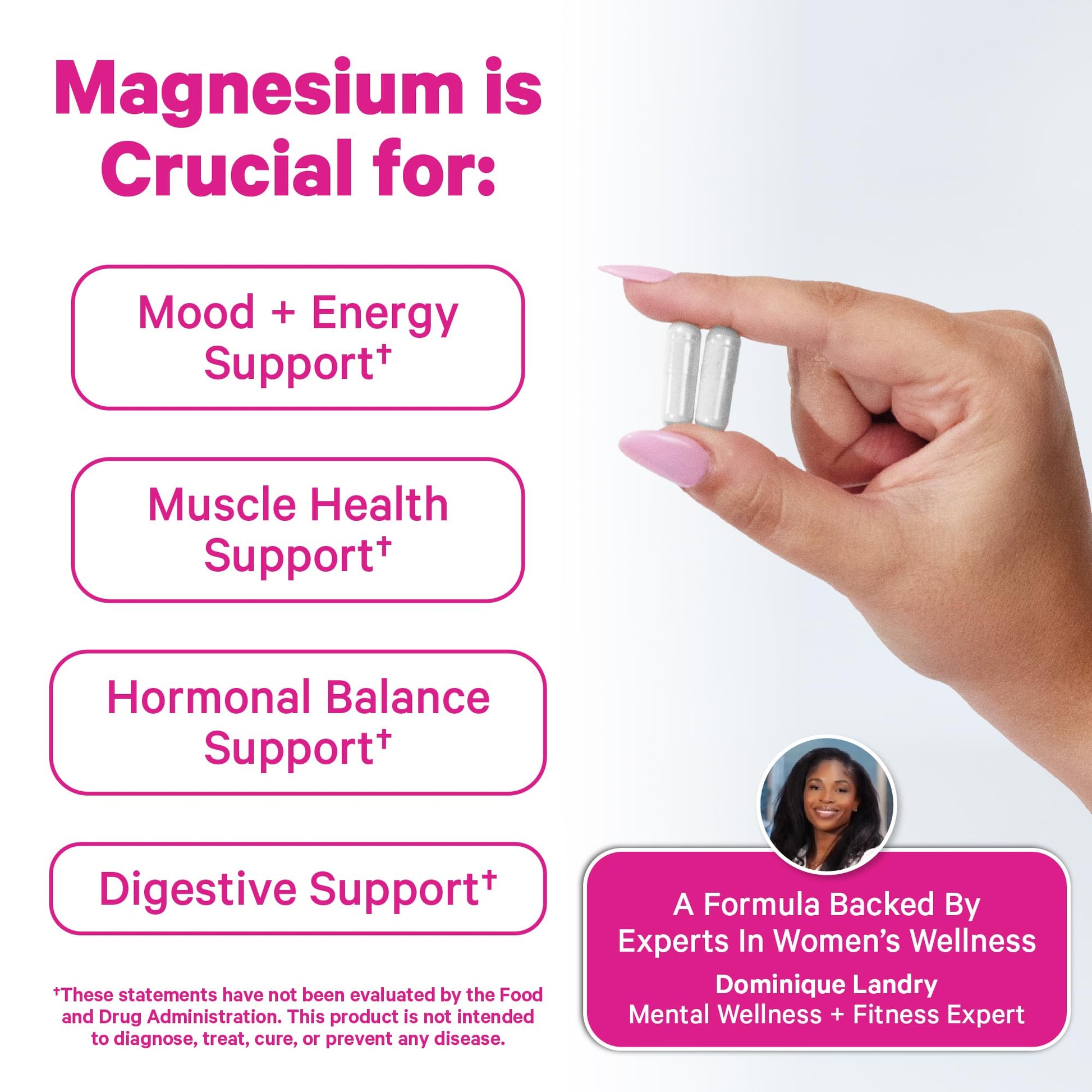 Pink Stork Magnesium Glycinate with Vitamin D - Magnesium Supplement for Women to Support Natural Calm, Mood, and Sleep - Hormone Balance for Women - 60 Capsules, Berry Essence, 1 Month Supply Pink Stork buy supplements canada
