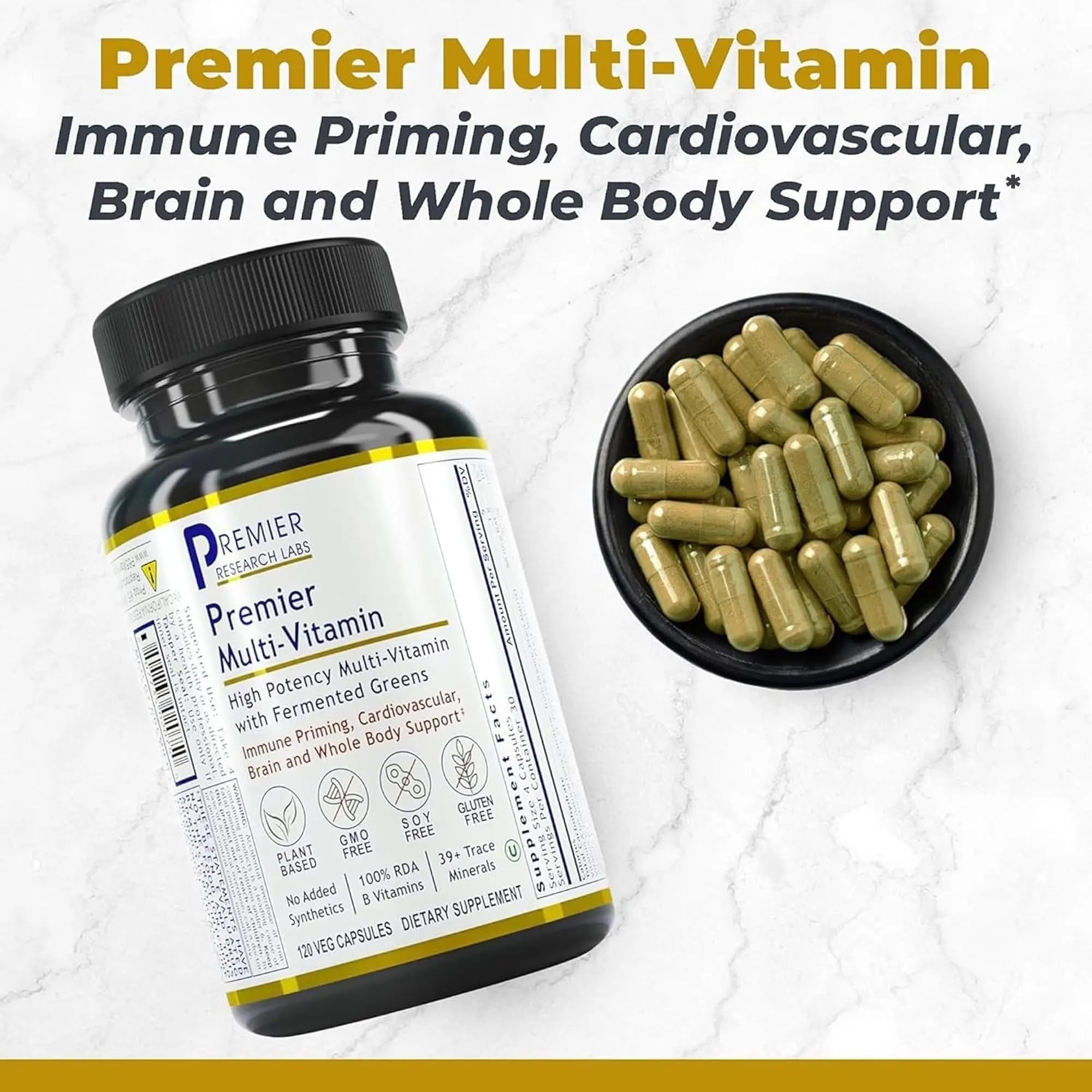 Premier Research Labs Multi-Vitamin - Immune, Brain & Heart Support | with Prebiotics and Postbiotics | Vegan Capsules for Men & Women Premier Research Labs buy supplements canada