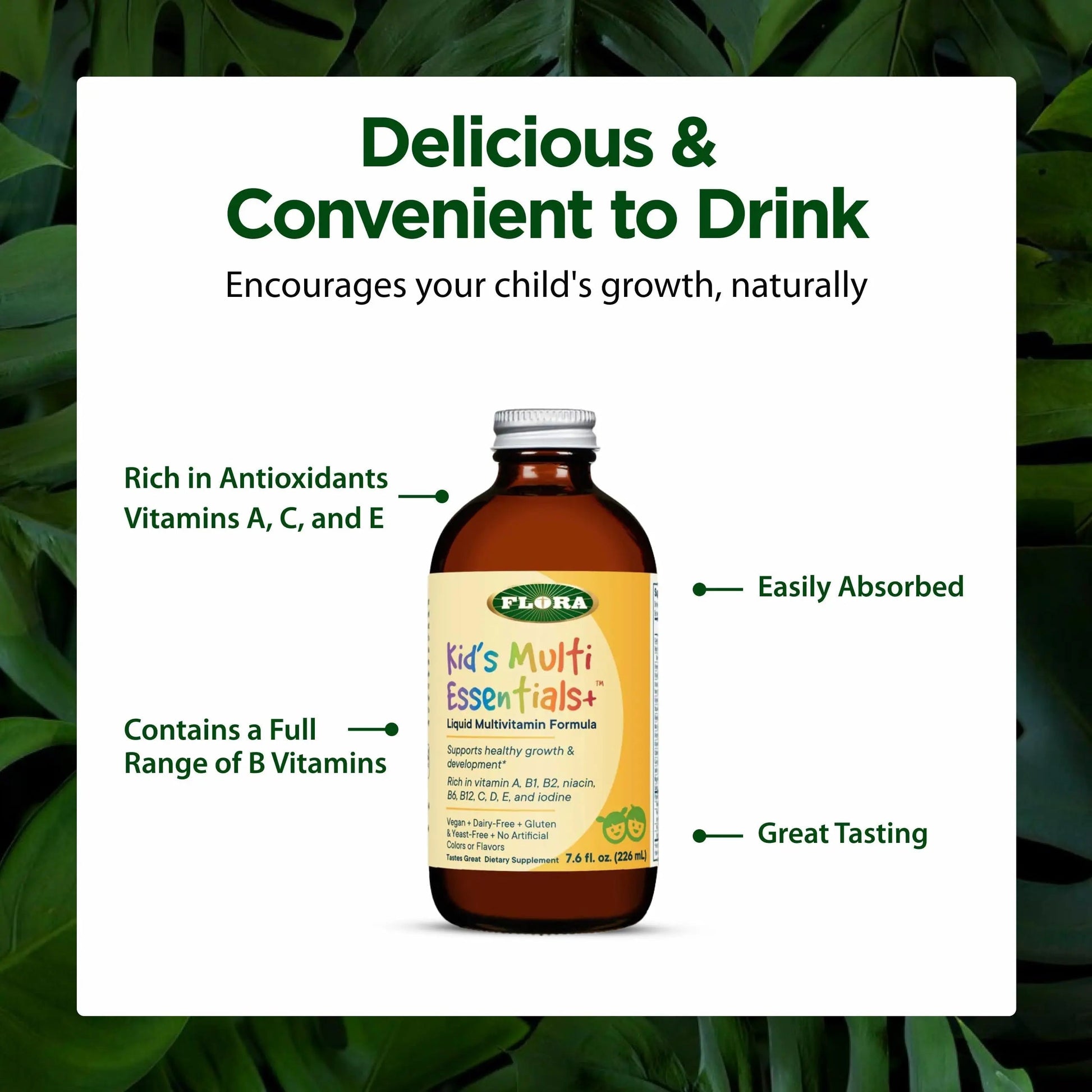Flora - Kids Multi Essentials+, Liquid Multivitamin Formula, 13 Essential Vitamins & Minerals, 7.6 Fl Oz Flora buy supplements canada