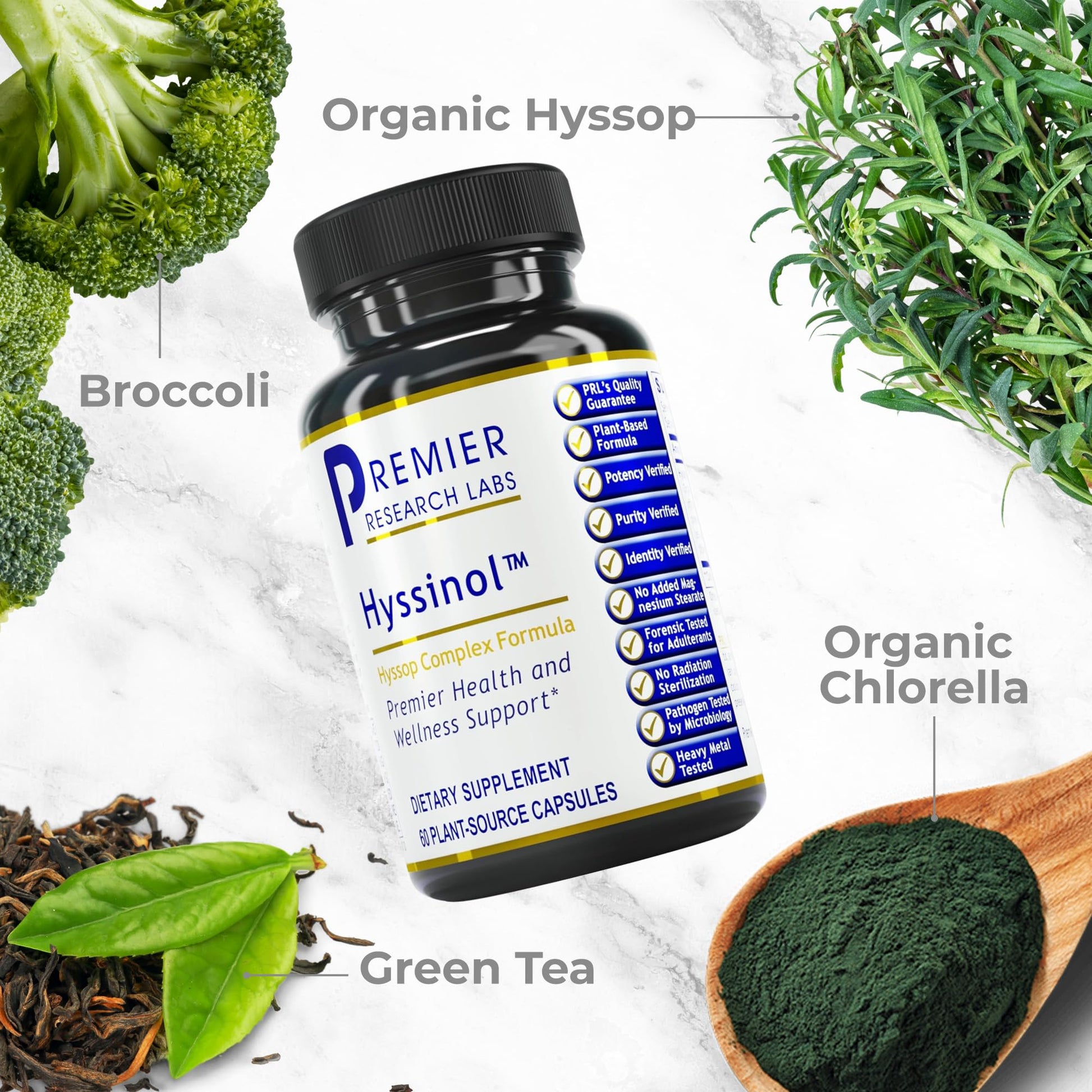 Premier Research Labs Hyssinol - Hyssop Herb, Hyssop Capsules, Wellness Pills with Organic Hyssop Dry Herb, Dietary Supplement with Green Tea, Antioxidant Support - 60 Vegetarian Capsules Premier Research Labs buy supplements canada
