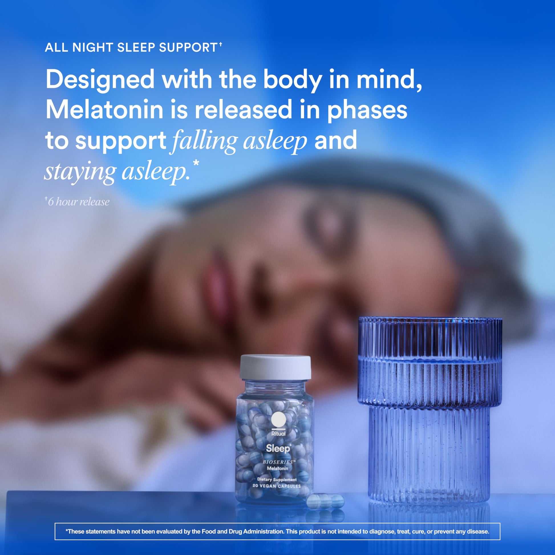 Ritual Sleep BioSeries™ Melatonin: Sleep Aid for Adults, Sleep Supplement with Time Released Capsules, Drug Free Sleep Vitamins for Adults for All Night Sleep Support, 20 Capsules Ritual buy supplements canada
