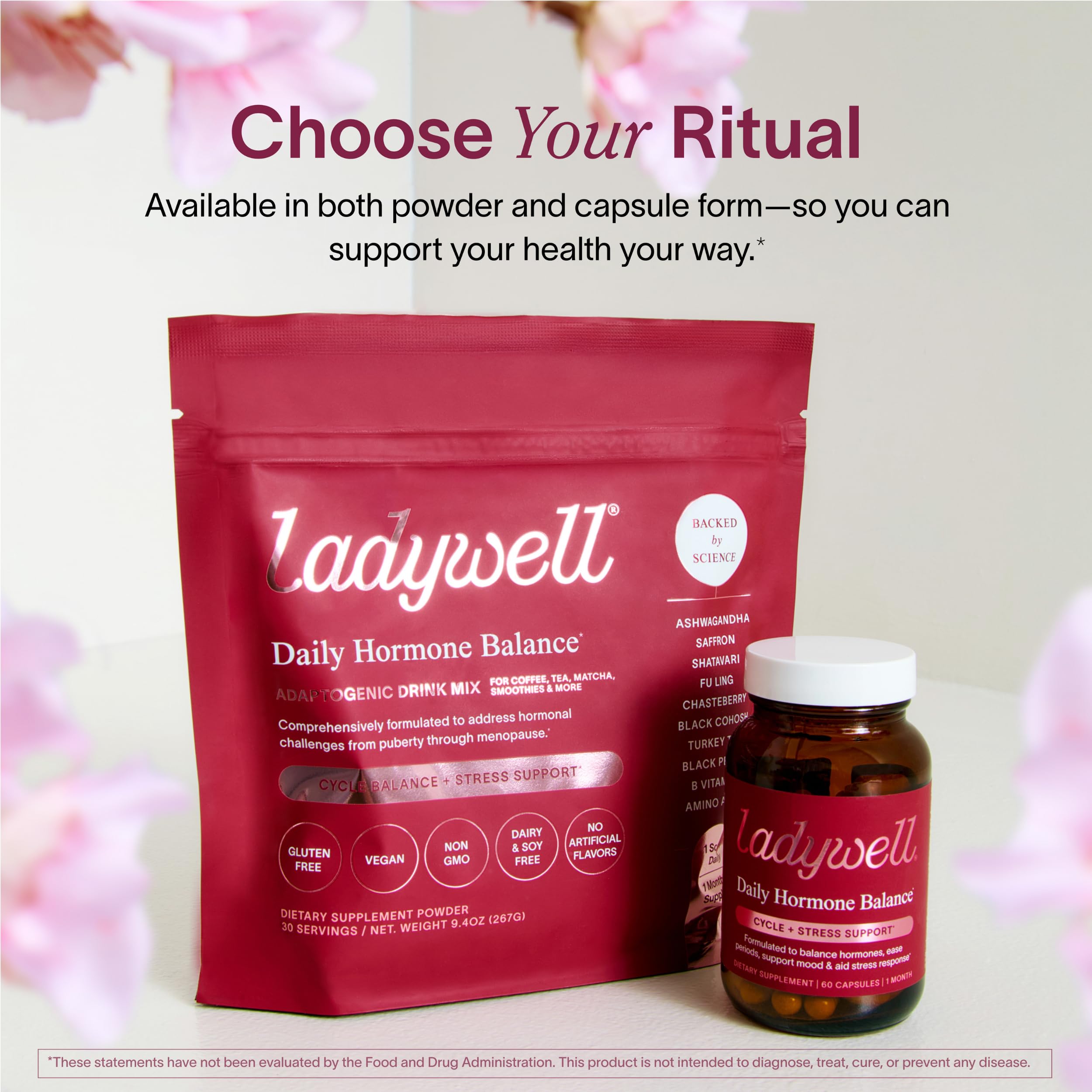 Ladywell Daily Hormone Balance Capsules | Natural Cycle Support for Women | Supports Mood, Bloating, Cramps, Skin Health & Cravings | with Chasteberry, B Vitamins, Ashwagandha, Saffron & More | 60 Ct Ladywell buy supplements canada