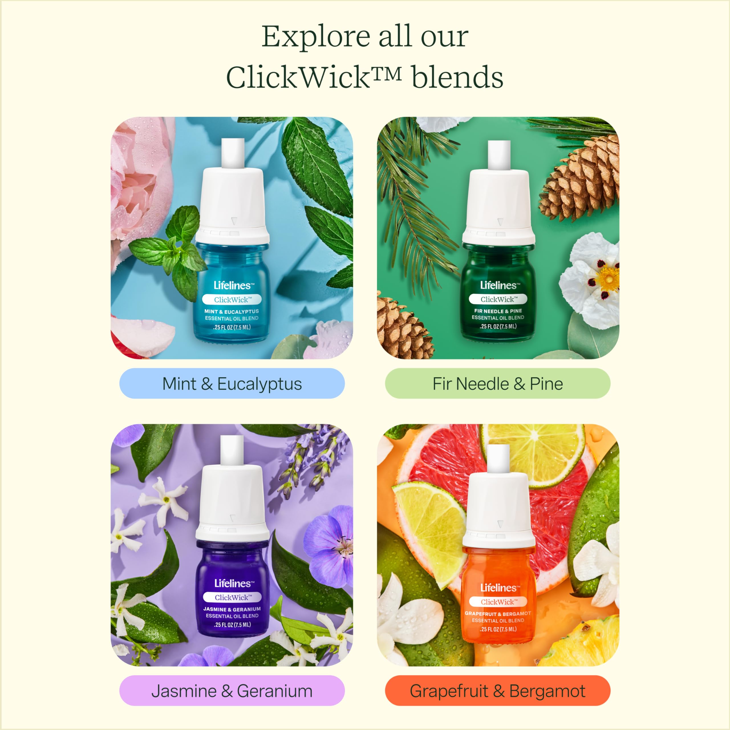 Lifelines ClickWick Essential Oil Blend 2-Pack: in Bloom and Citrus Grove, for Lifelines ClickWick Essential Lifelines buy supplements canada