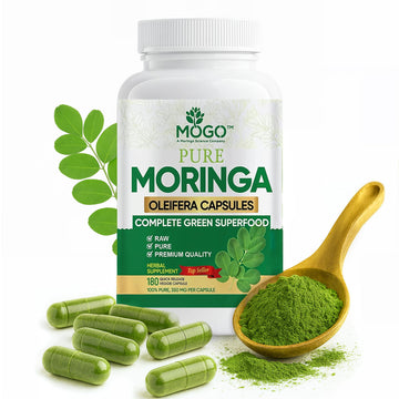 MOGO Moringa Capsules -180 Ct| Boost Energy, Immune, Gut, Joint Support | Made with Pure Organic Moringa Powder Organic Capsules | Made in USA MOGO buy supplements canada