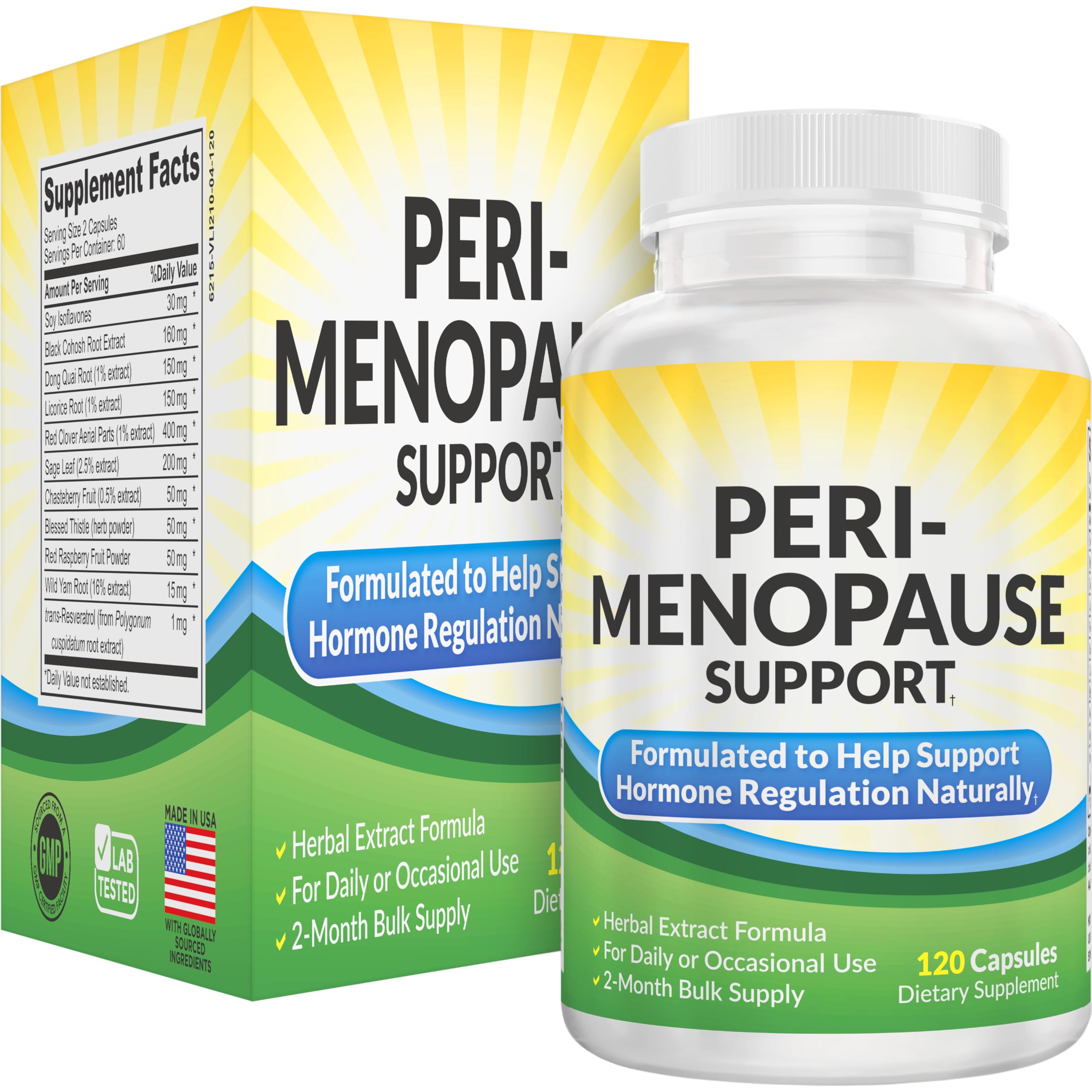 Perimenopause Support (2-Month) Supplement Blend | Women's Health & Hormone Support with 11 Herbs & Extracts | Female Hormonal Balance Supplements | 60-Day Bulk Supply | 120 Capsules Elevate Recovery Supplements buy supplements canada