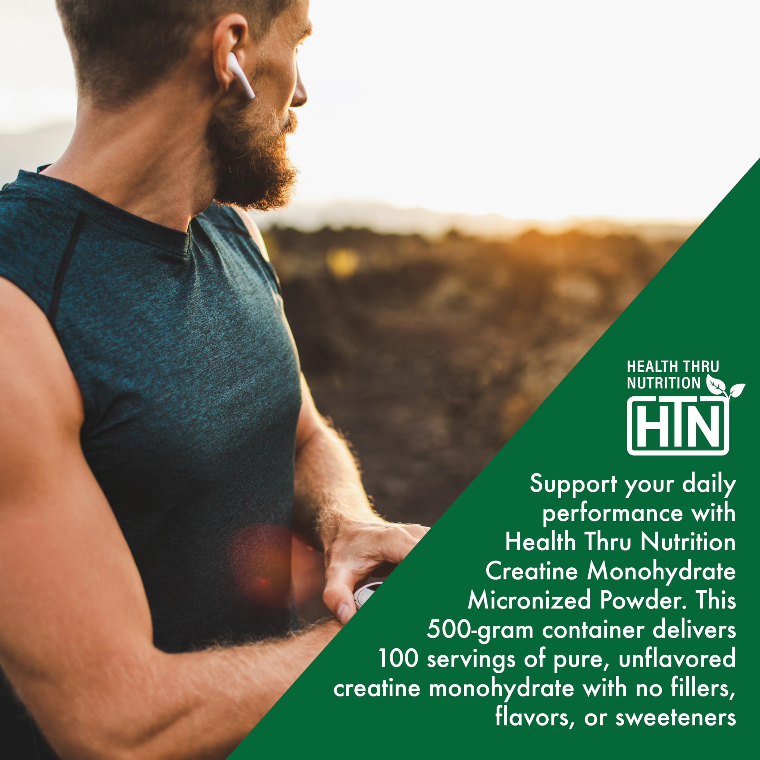 Health Thru Nutrition Creatine Monohydrate Micronized Powder – 500g Pure Unflavored – 5g Per Scoop – Workout Support, Muscle Fuel and Recovery Bulk Supplement | Non-GMO, Vegan Health Thru Nutrition buy supplements canada