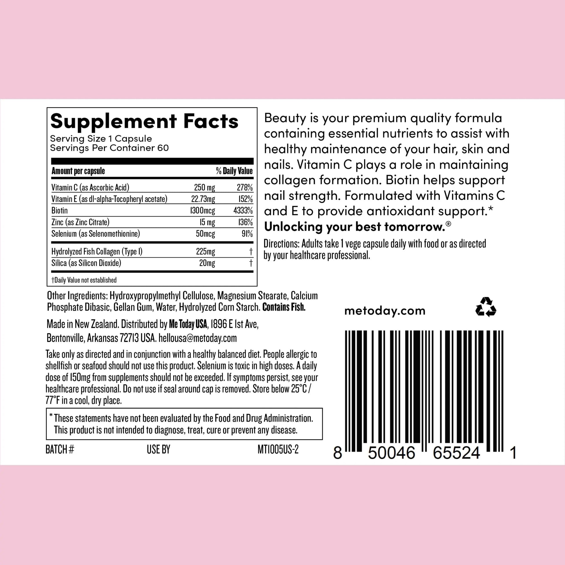me today Beauty Supplement Hair, Skin and Nails, Vitamins for Women and Men – with Biotin, Collagen, Vitamin C me today buy supplements canada