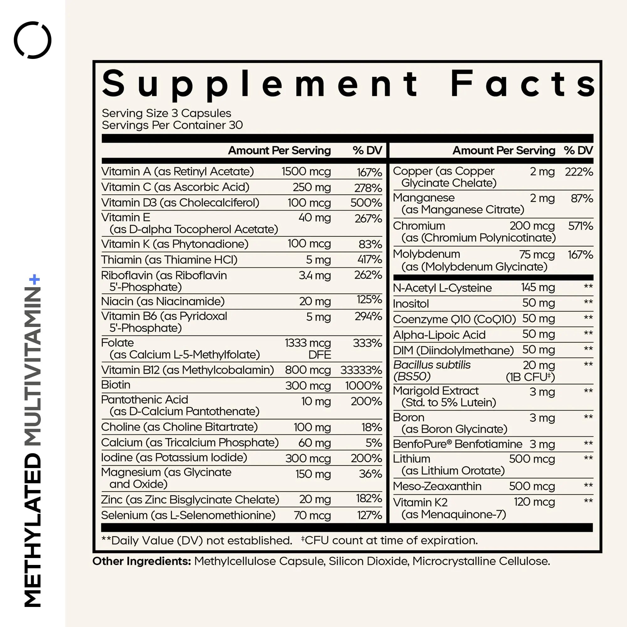 Codeage Methylated Multivitamin Supplement - B-Vitamin, Vitamins A, C, D, E, K2, B12 Methylcobalamin - L-Methylfolate - Magnesium, CoQ10, DIM, Probiotics Codeage buy supplements canada