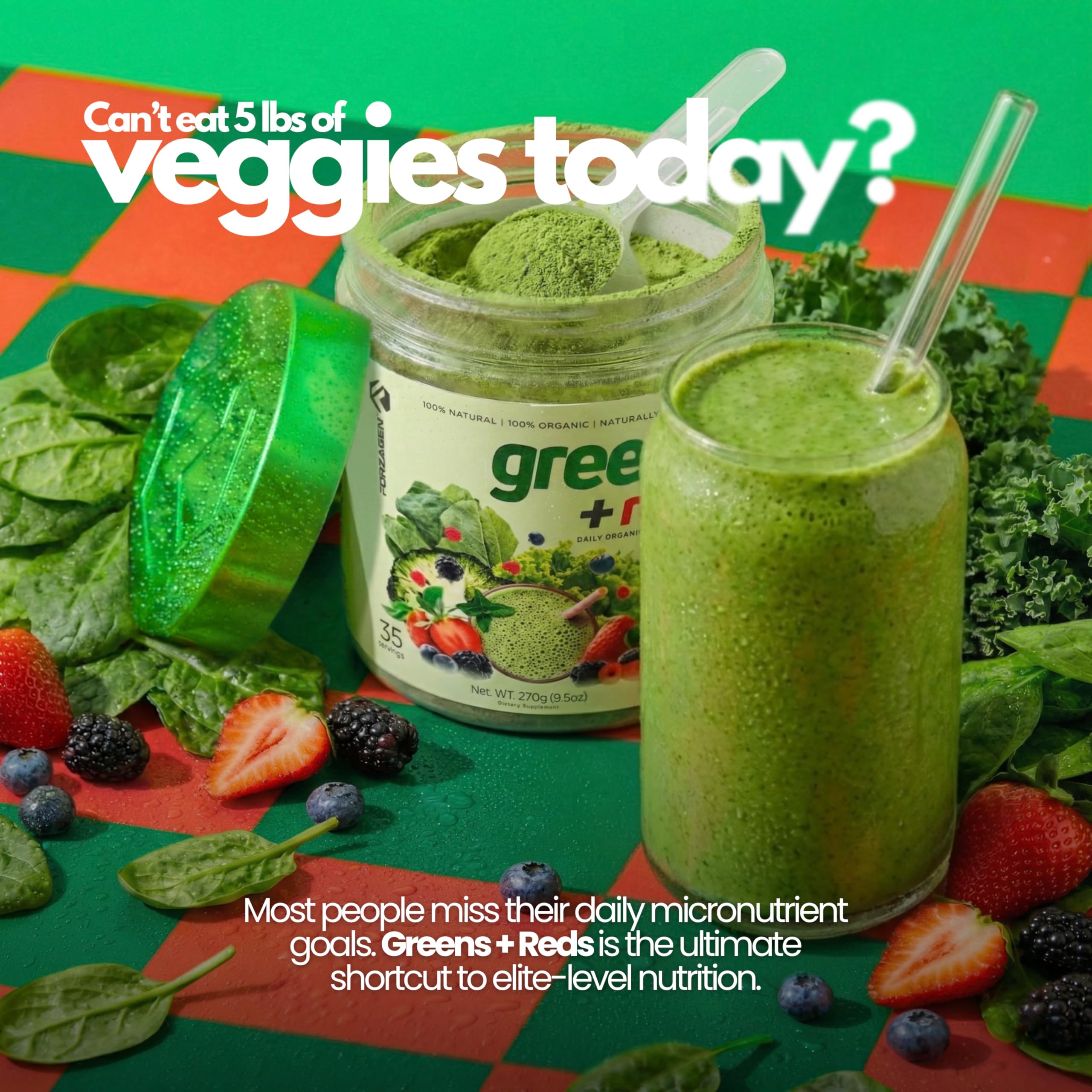 Forzagen Vegan Greens & Reds Superfood Powder - Organic Super Greens Powder | Premium Veggie Powder Supplement | 35 Servings Reds and Greens Superfood Powder Forzagen buy supplements canada