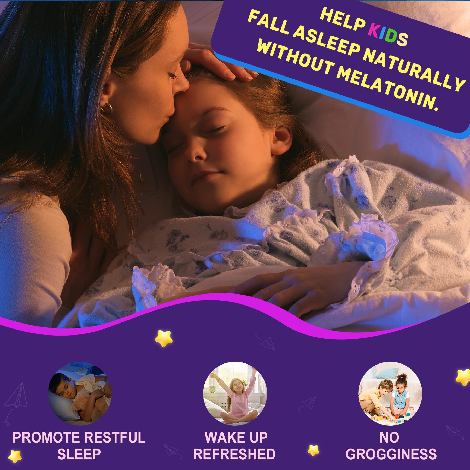 LILICARE Kids Sleep Gummies - Magnesium Glycinate Gummies, Melatonin Free Sleep Aid | Magnesium, Calcium, D3, B6, L Theanine | Kid Melatonin Alternative for Restful Sleep (Pack of 2) LILICARE buy supplements canada