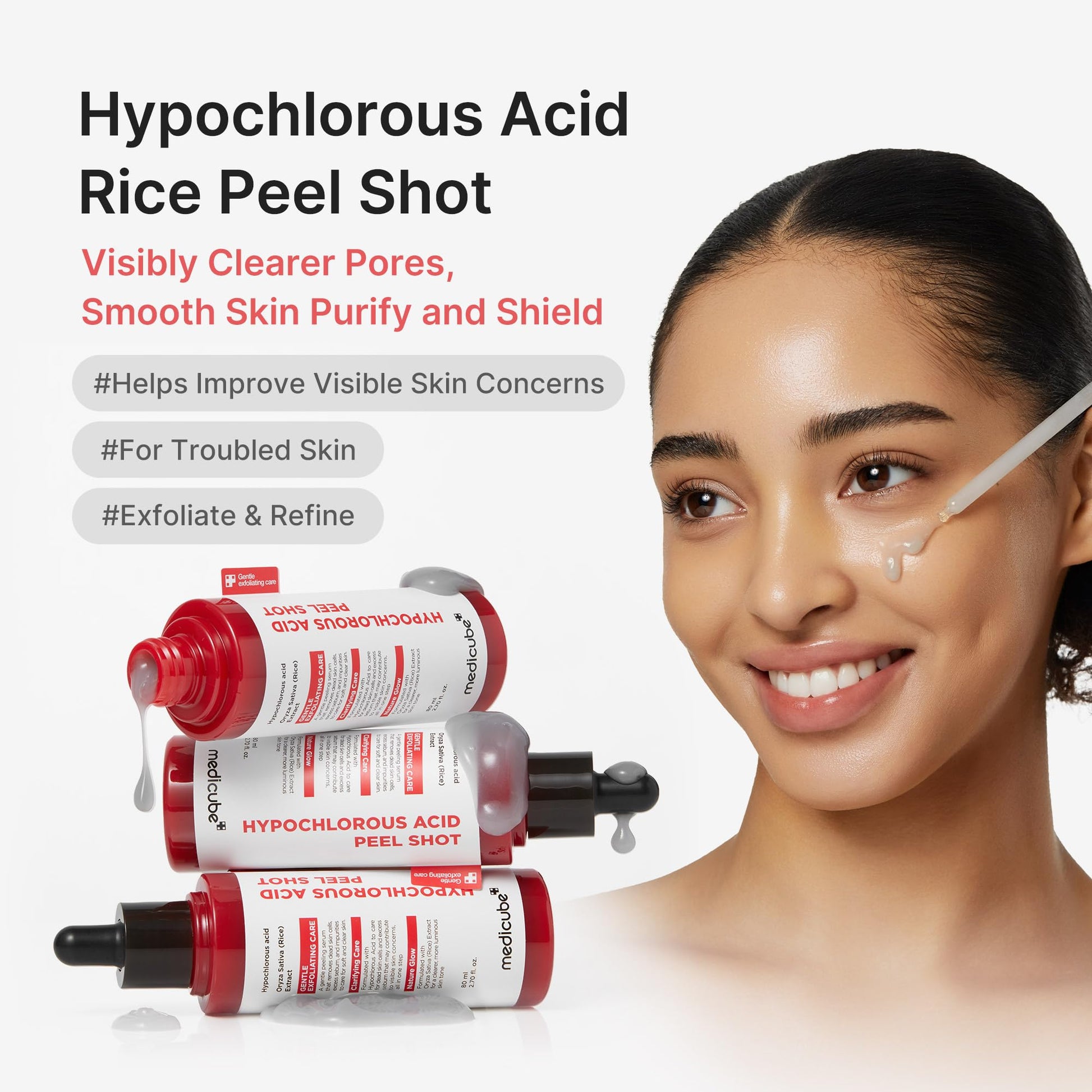 medicube Peel Shot with Hypochlorous Acid | Gentle Exfoliating Serum for Dead Skin Cells & Pores, Blackheads & Excess Sebum Control medicube buy supplements canada