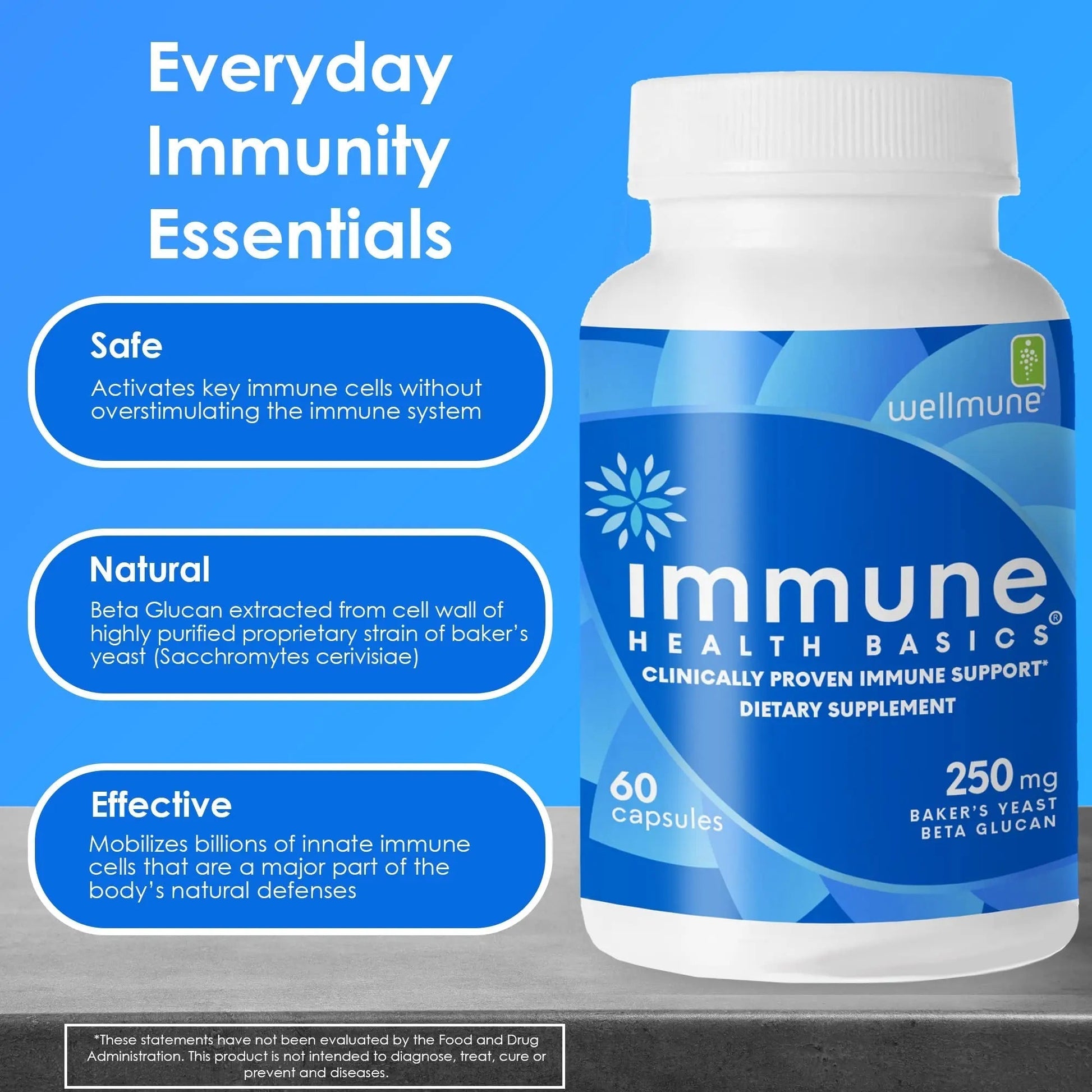Immune Health Basics Ultra Strength Immunity - Clinically Proven Immune Support - Wellmune Highly Purified Beta Glucan - Gluten-Free, Non-allergenic Immune Health Basics buy supplements canada