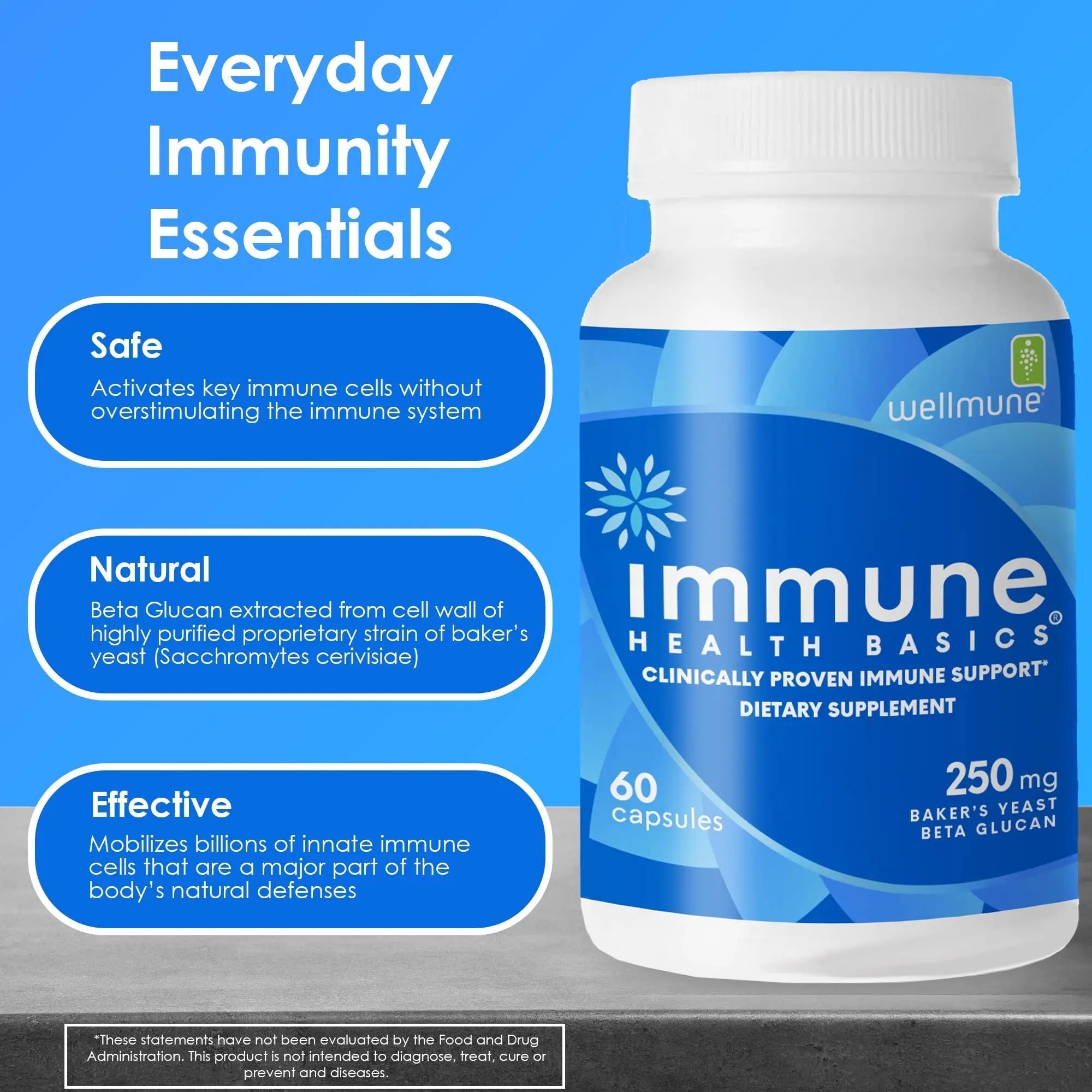 Immune Health Basics Ultra Strength Immunity - Clinically Proven Immune Support - Wellmune Highly Purified Beta Glucan - Gluten-Free, Non-allergenic Immune Health Basics buy supplements canada