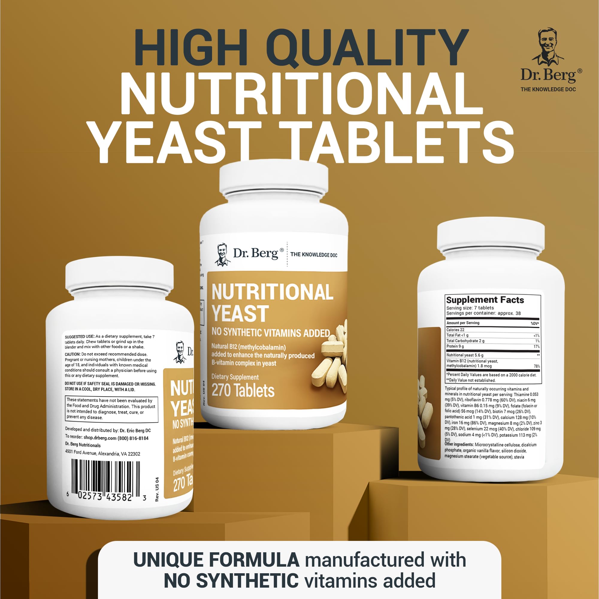 Dr. Berg Nutritional Yeast Tablets – Natural B12 Added - All 8 B Vitamin Complex – Organic Dr. Berg Nutritionals buy supplements canada