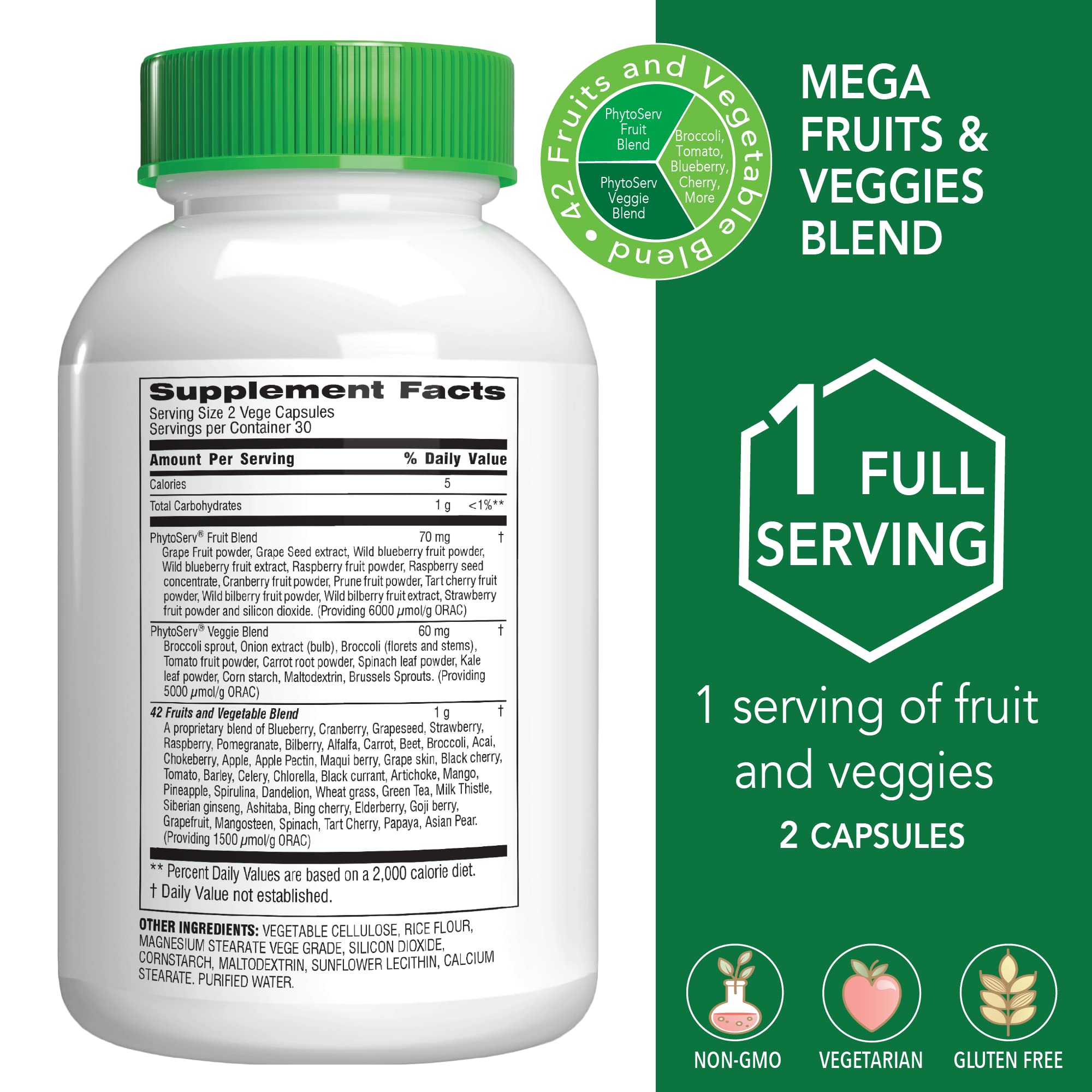 Botanic Choice Mega Fruits and Veggies Blend (60 Capsules) + Lemon Balm Tincture (1 fl oz) Bundle - Energy Balance & Superfood Supplement + Relaxation and Sleep Support Botanic Choice buy supplements canada
