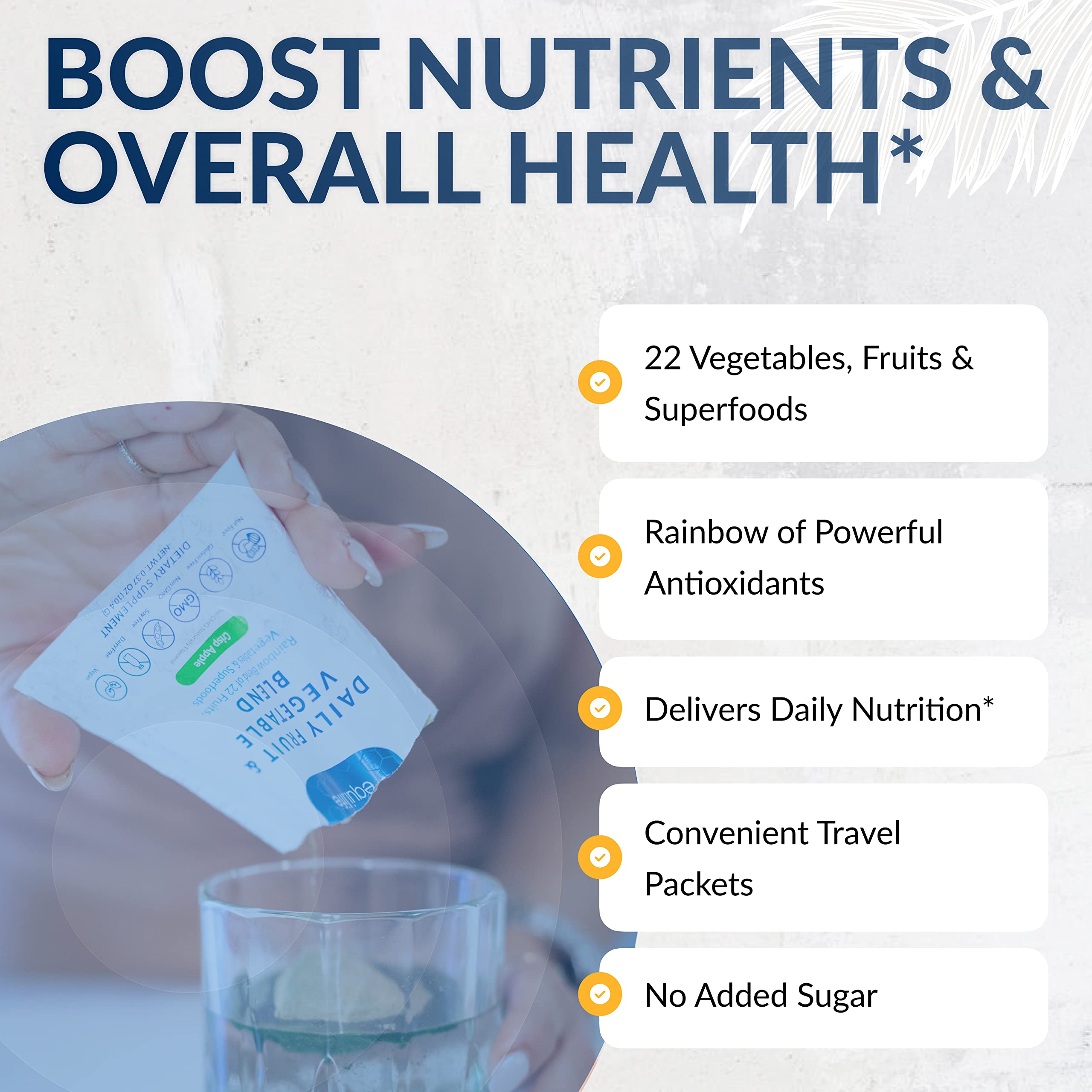 Equilife Daily Fruit & Vegetable Blend, Superfood Antioxidant Supplement, Crisp Apple Flavor with Vitamin C, Fiber, and 9 Essential Amino Acids, Supports Energy, Vegan, 14 Single Serve Packets Equilife buy supplements canada