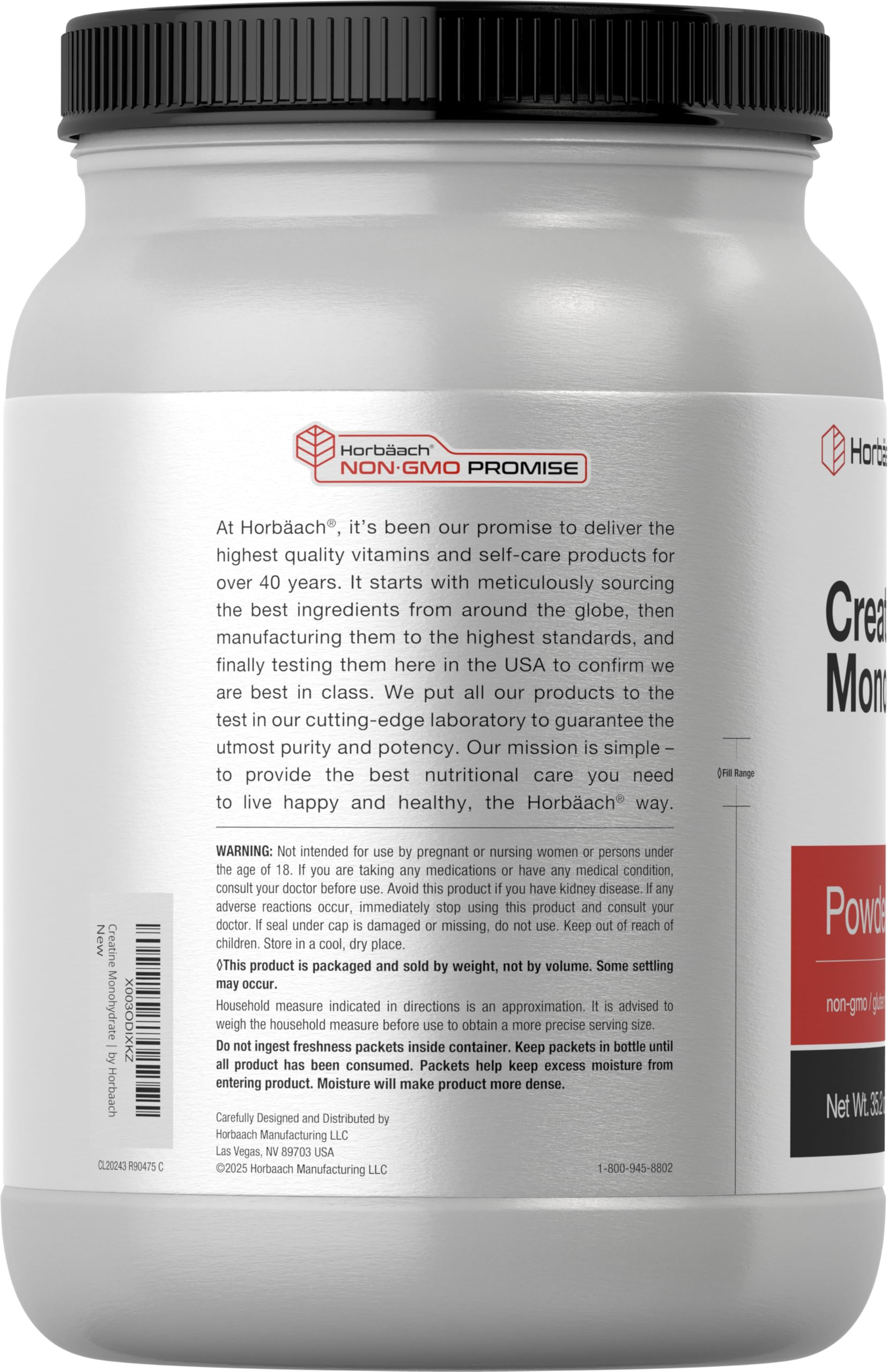 Horbäach Creatine Monohydrate Powder | 2.2lbs (35.2 oz) | Micronized and Unflavored | Vegetarian, Non-GMO, and Gluten Free Supplement Horbäach buy supplements canada