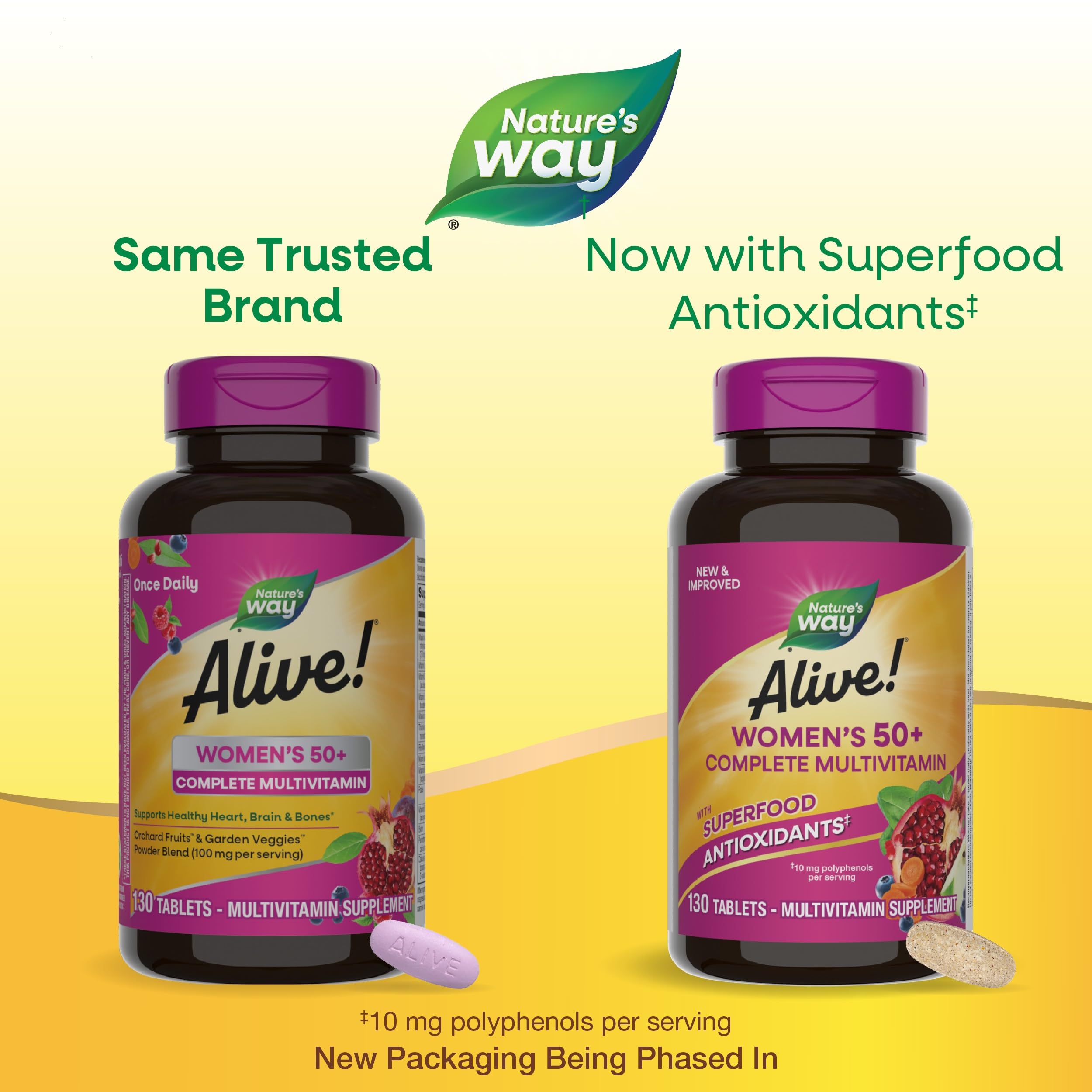 Nature's Way Alive! Women's 50+ Complete Multivitamins, Supports Healthy Heart, Brain, Bones Nature's Way buy supplements canada