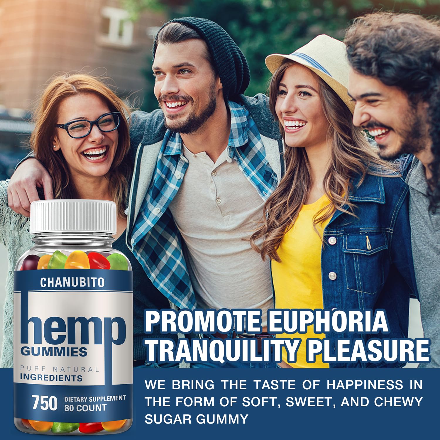Hemp Gummies Organic High Potency Hemp Supplement - Pain, Sleep, Stress CHANUBITO buy supplements canada