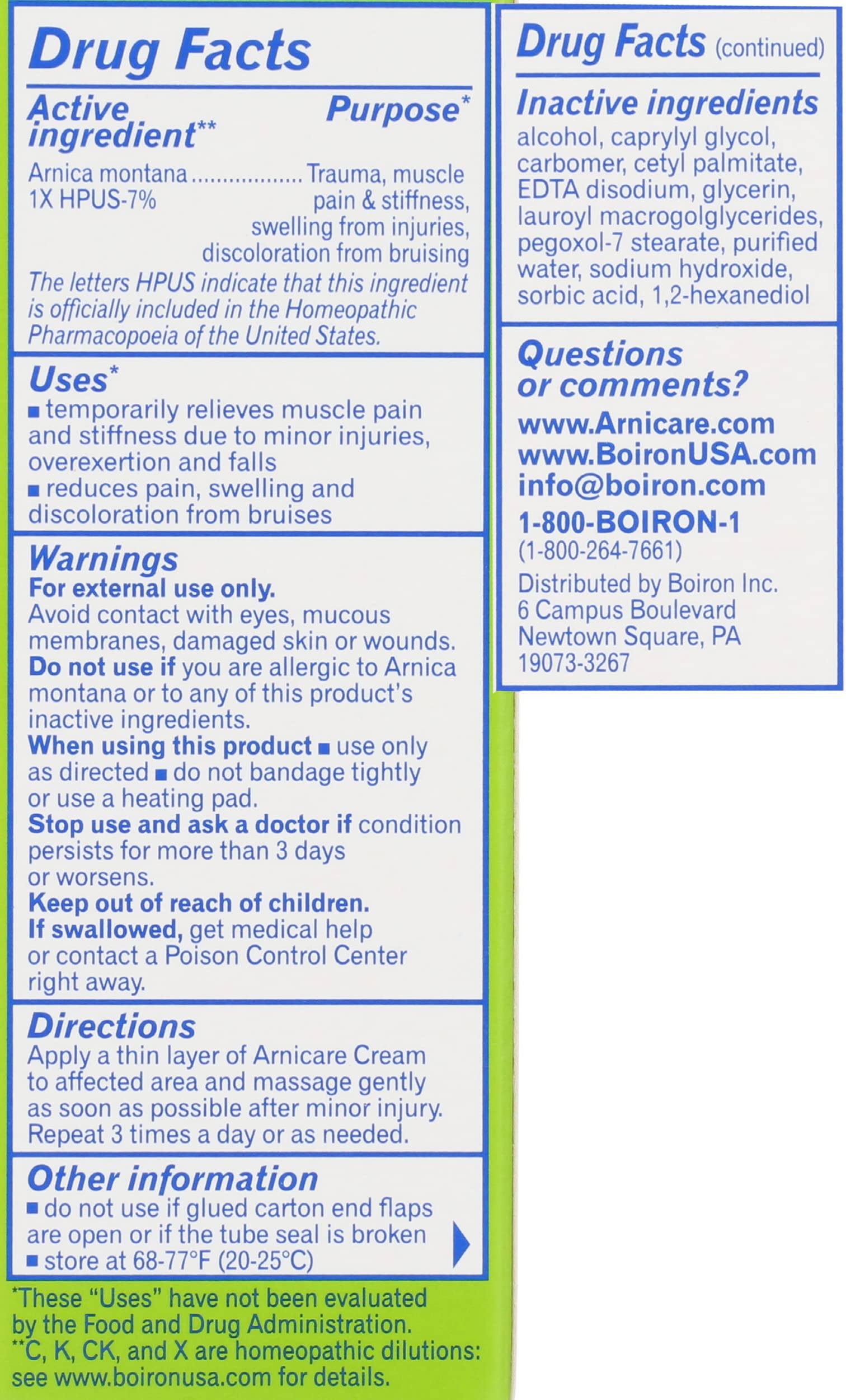 Boiron Arnicare Cream, Homeopathic Medicine for Pain Relief, 1.3 Ounce (Pack of 1) Boiron buy supplements canada