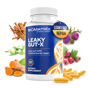 BioMatrix Leaky Gut Repair Supplement w/Glutamine, Quercetin, Cat's Claw, MSM, SIBO, Prebiotic Support, Intestinal Barrier Revive for Men and Women | 60-Day Supply – Leaky Gut-X BioMatrix buy supplements canada
