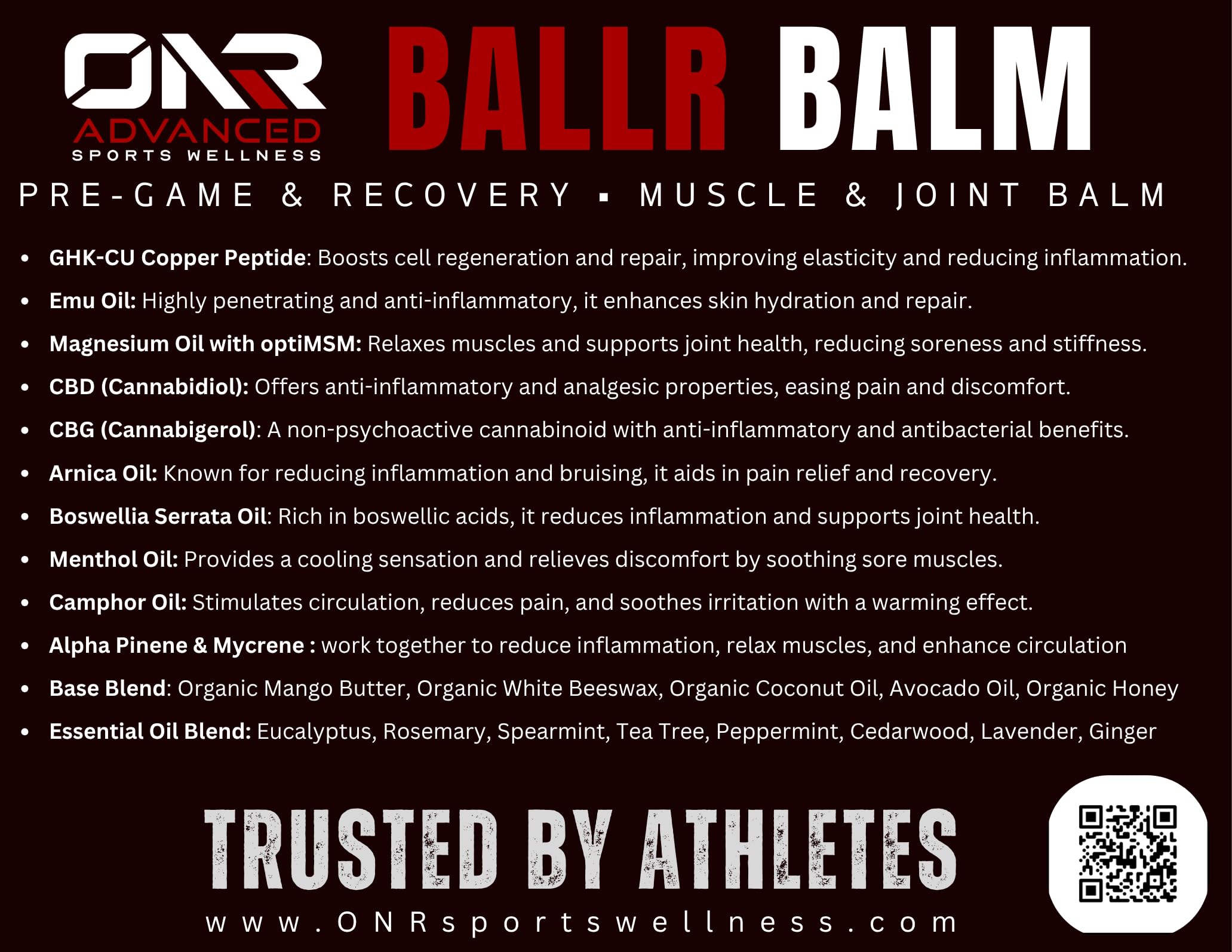 BALLR Balm – Fast-Acting Natural Pain Relief & Muscle Recovery | Trusted by Athletes, Clean Ingredients, 2 oz Aus Healthcare buy supplements canada