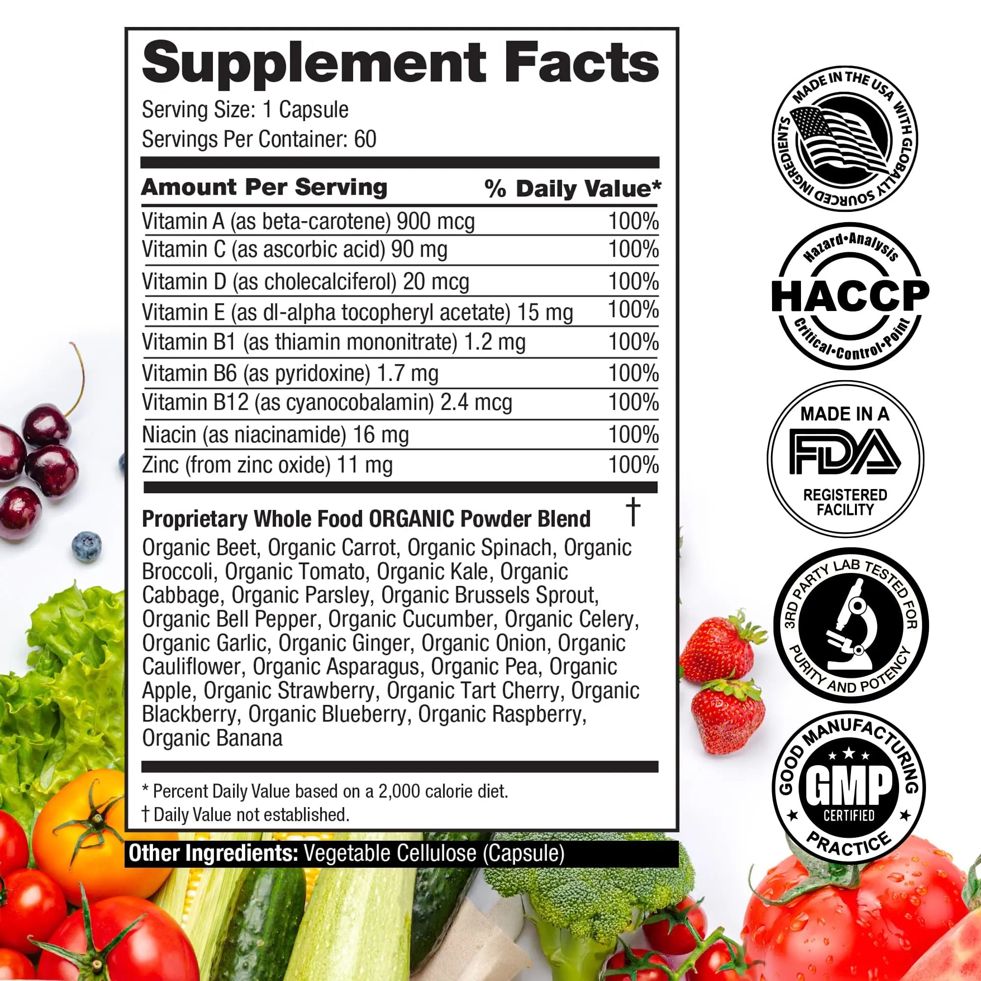 FeelGood Superfoods Vita Fruits and Veggies Capsules - 25 Superfood Ingredients, Fruit and Vegetable Multivitamin, 60 Count FeelGood Superfoods buy supplements canada
