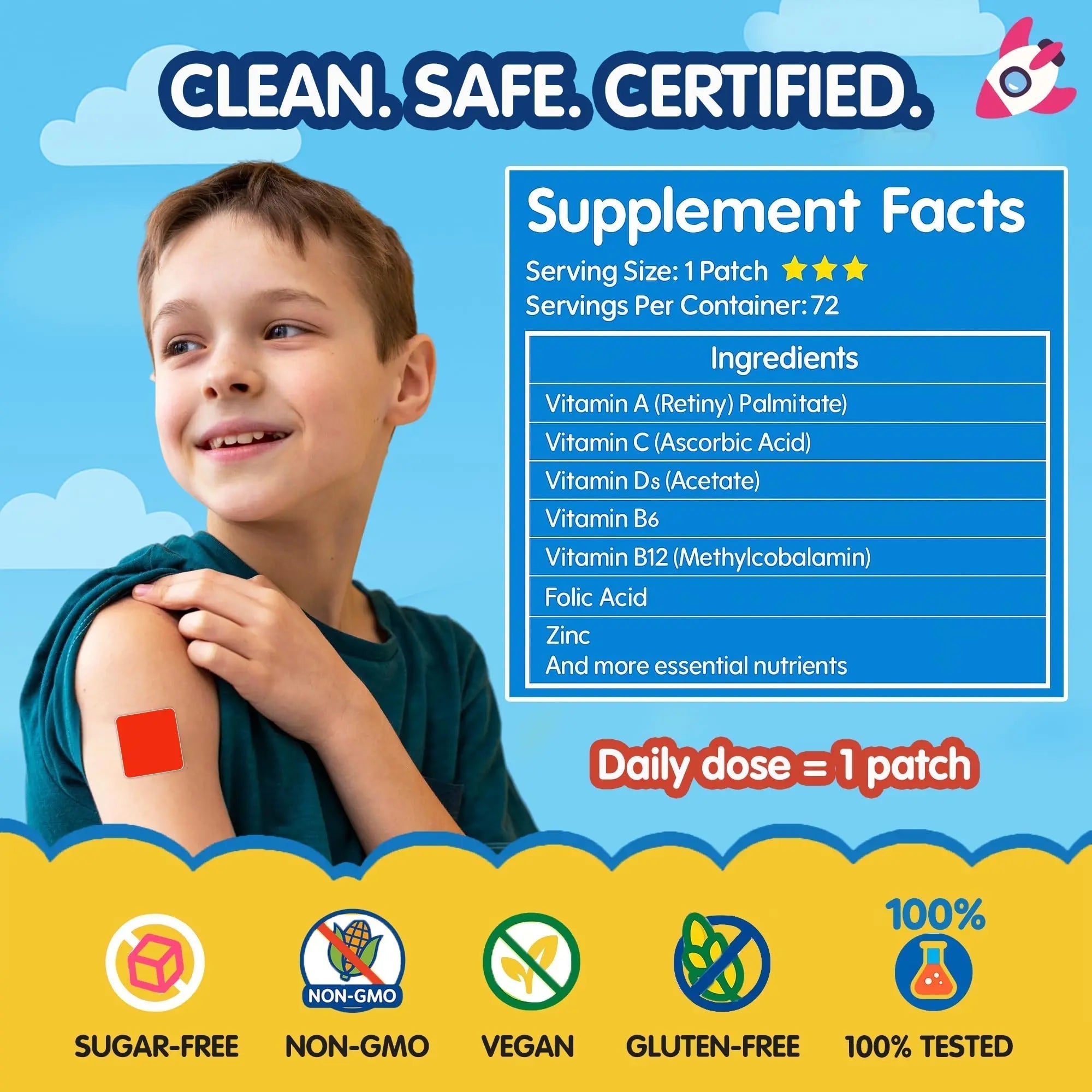 SAMARCHAD Kids Multivitamin Patches Daily Vitamin Patch for Children Natural, Sugar-Free No Swallowing Immune & Growth Support SAMARCHAD buy supplements canada