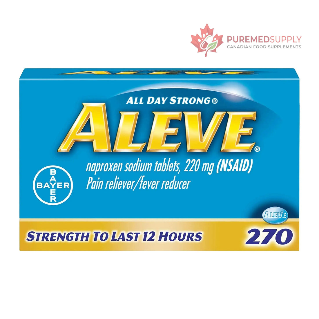Aleve Caplets, Naproxen Sodium 220 mg (NSAID), Pain Reliever/Fever Reducer, #1 Orthopedic Surgeon Recommended, 270 Count Aleve buy supplements canada