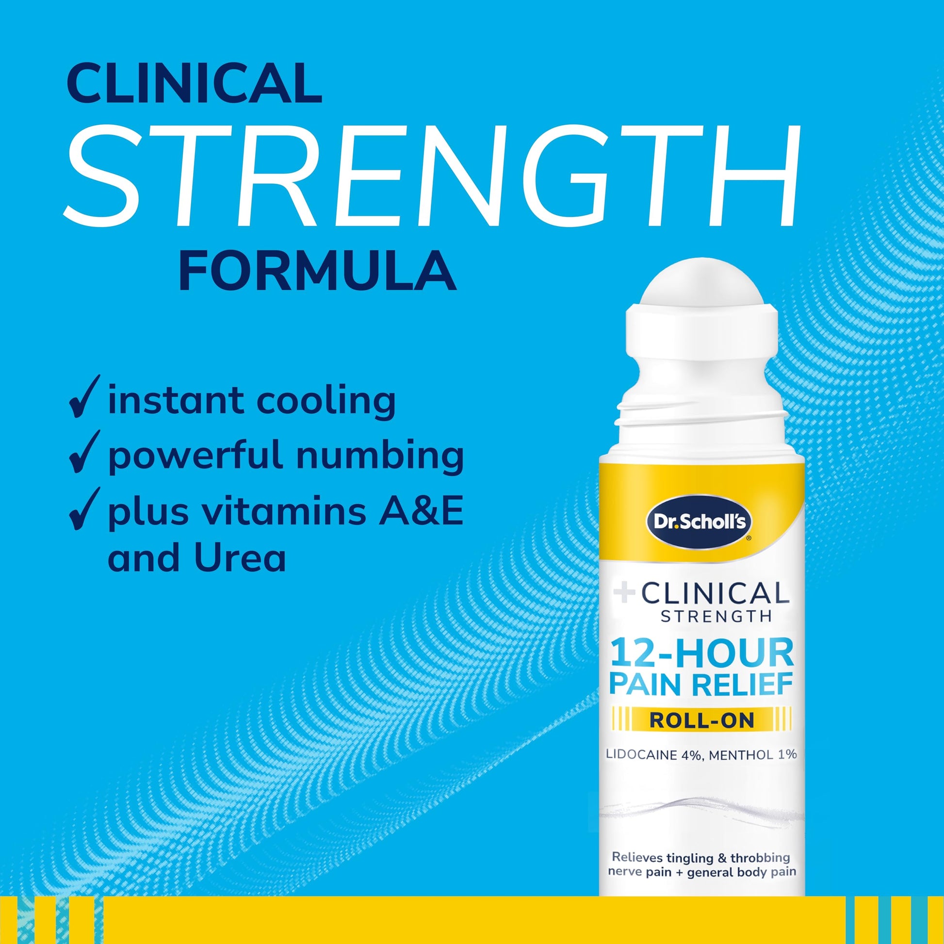 Dr. Scholl’s Clinical Strength 12-Hour Pain Relief Liquid Roll-On, 3 oz - 4% Lidocaine for Powerful Numbing, Instant Cooling Pain Relief with Menthol, Added Urea, Use on Hands, Feet, Neck, Back & Legs Dr. Scholl's buy supplements canada