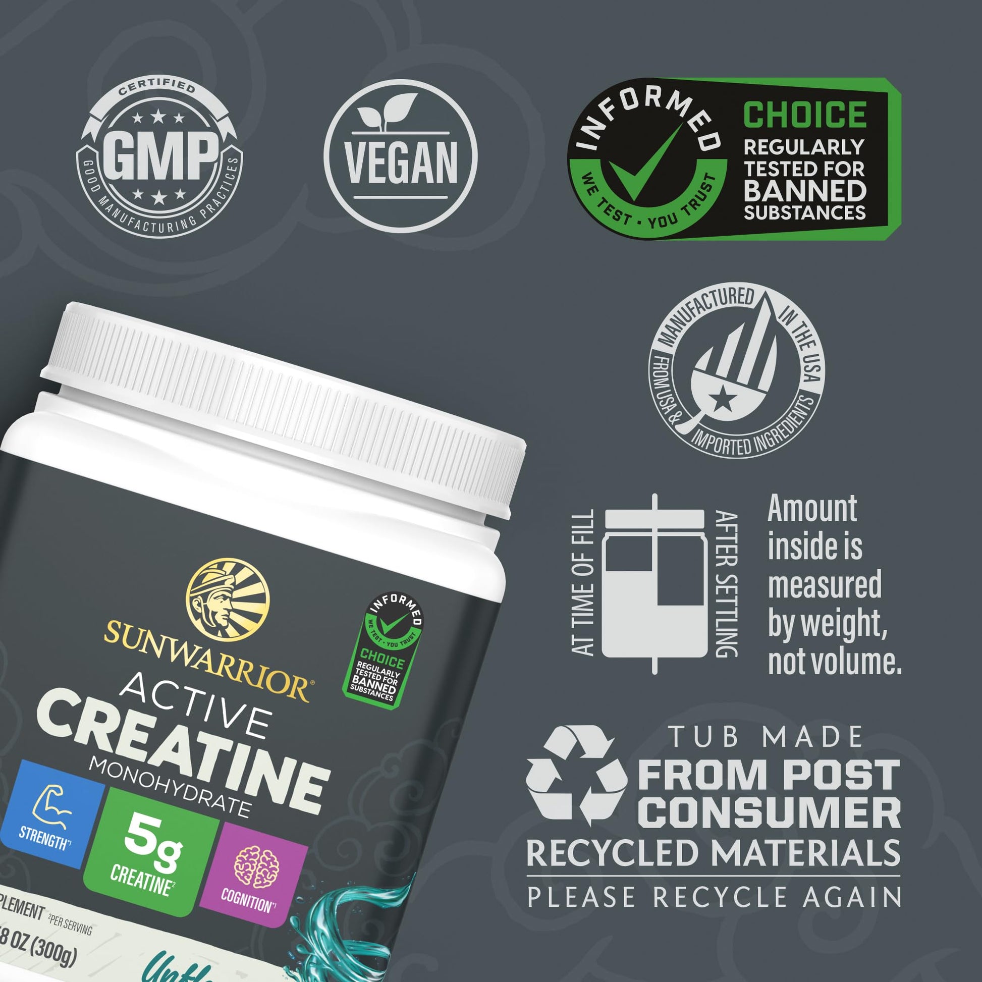 Creatine Monohydrate Powder Micronized PreWorkout Recovery Supplement | Support Muscle Building Strength Training Cognition | Vegan & Keto Friendly Easily Mixes Sunwarrior buy supplements canada