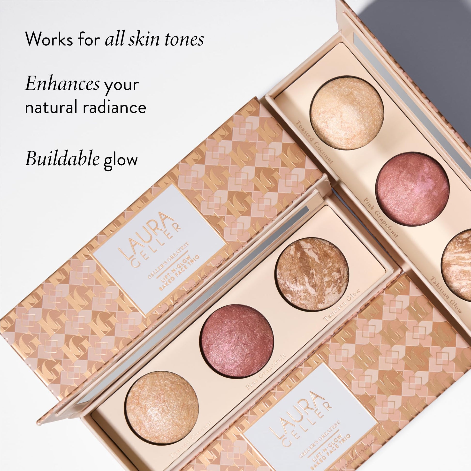 LAURA GELLER NEW YORK Geller's Greatest Lift-n-Glow Baked Trio Palette - Highlighter, Blush, Bronzer - All Skin Tones LAURA GELLER NEW YORK buy supplements canada